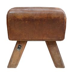 Wood and Leather Pommel Horse Bench 6