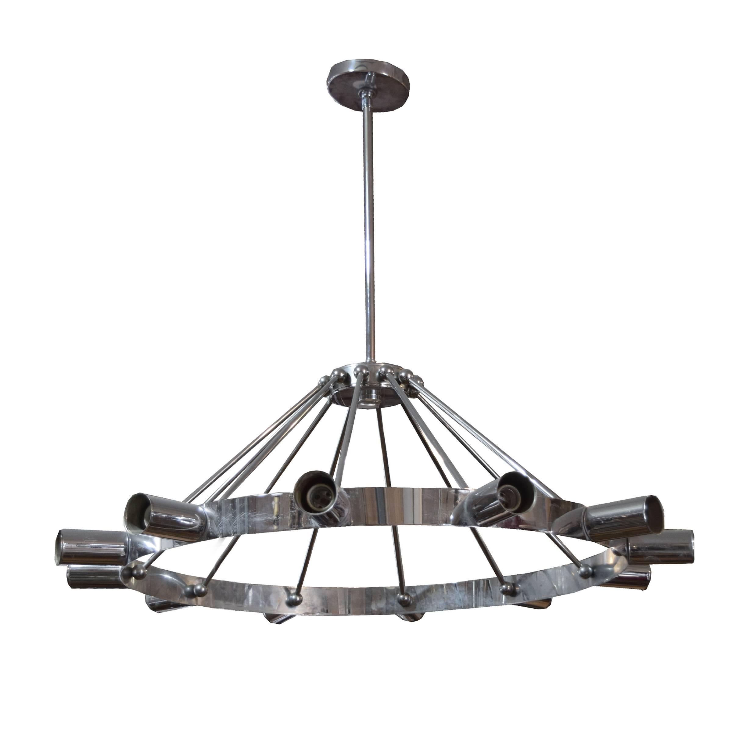 Mid-Century Chrome Chandelier