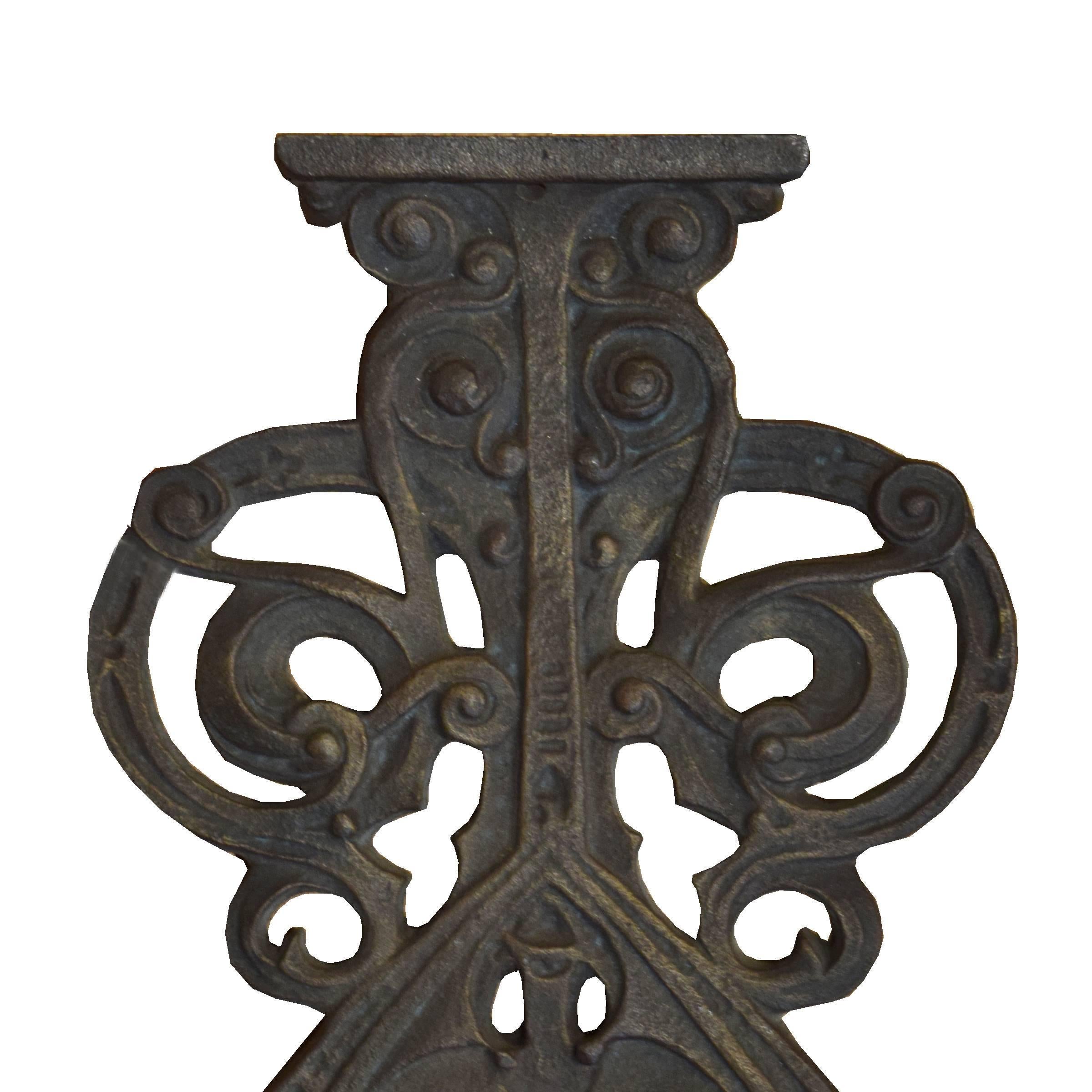 A Louis Sullivan designed cast iron stairway baluster from the Guaranty Building, buffalo, New York, 1894, designed by the legendary firm of Adler and Sullivan. Some of the original copper wash is still present.