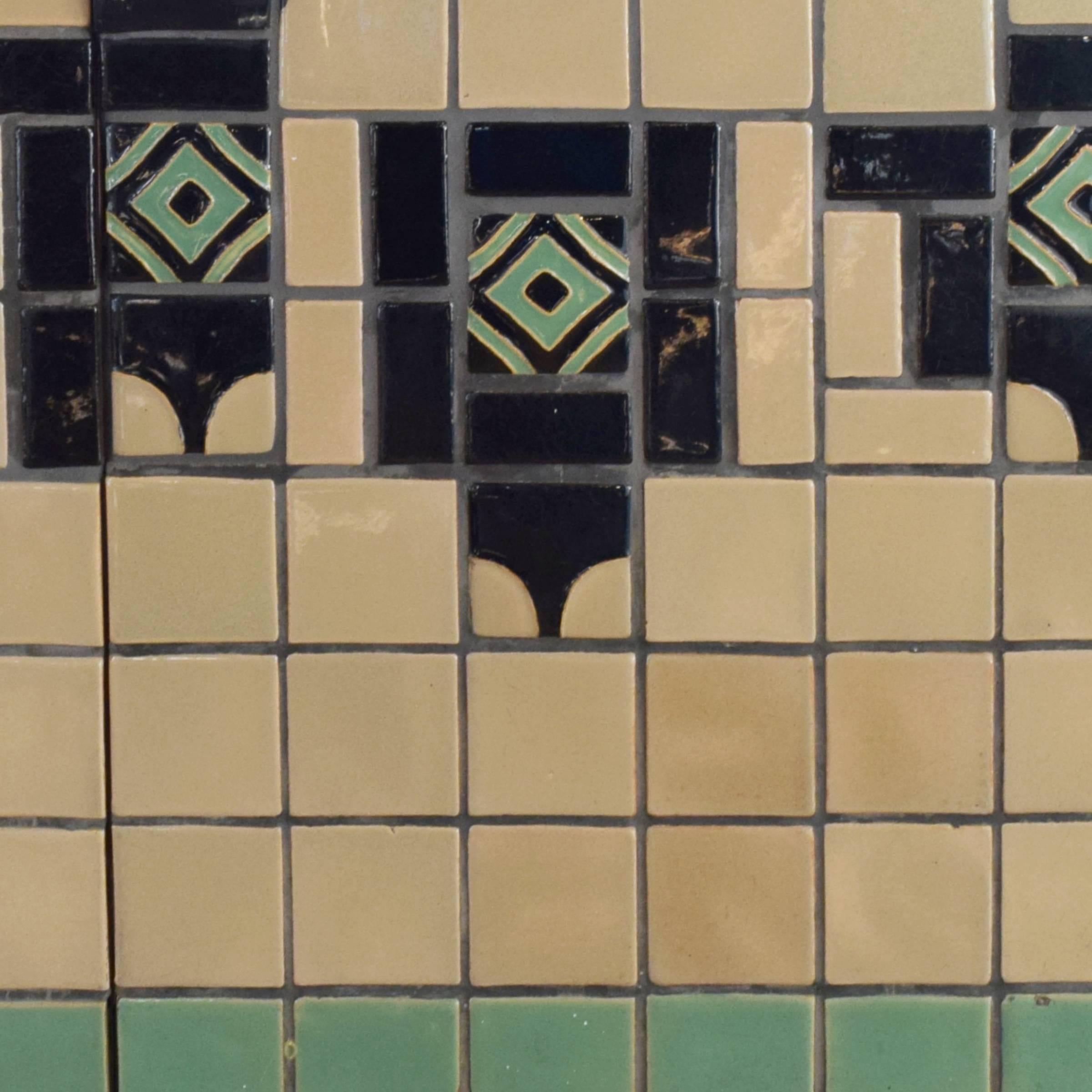 American Art Deco Tile Front Counter