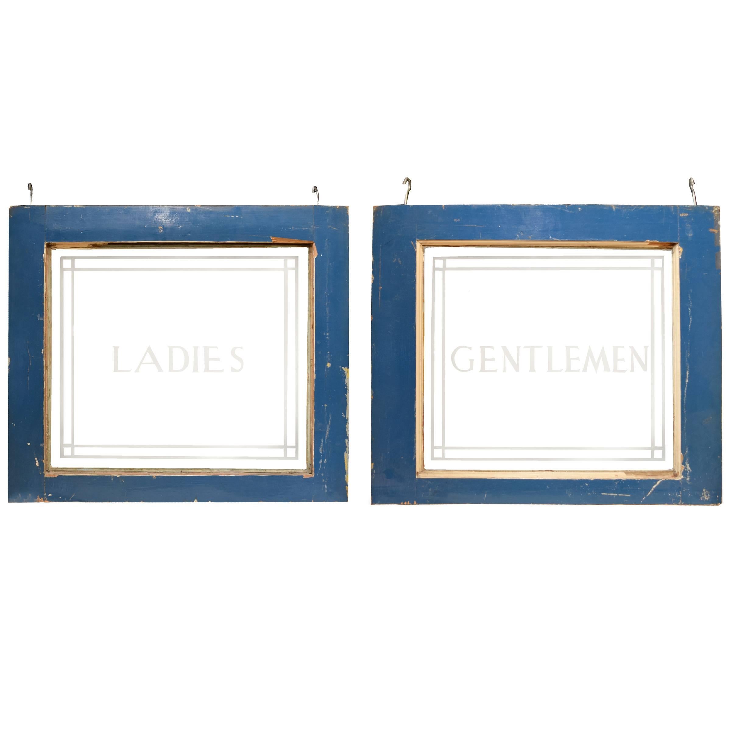 Set of Ladies and Gentlemen Windows For Sale