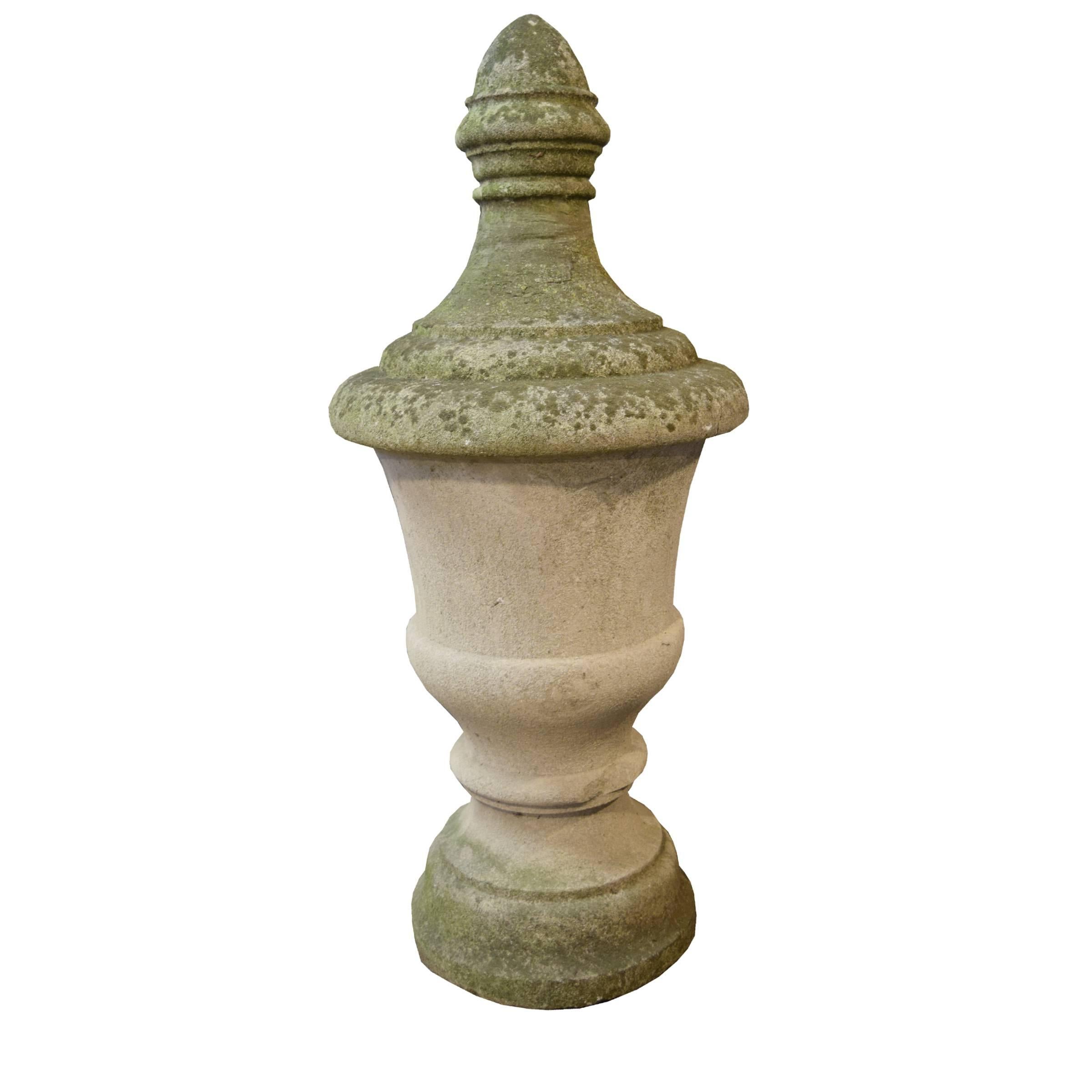 American Pair of Carved Limestone Finials