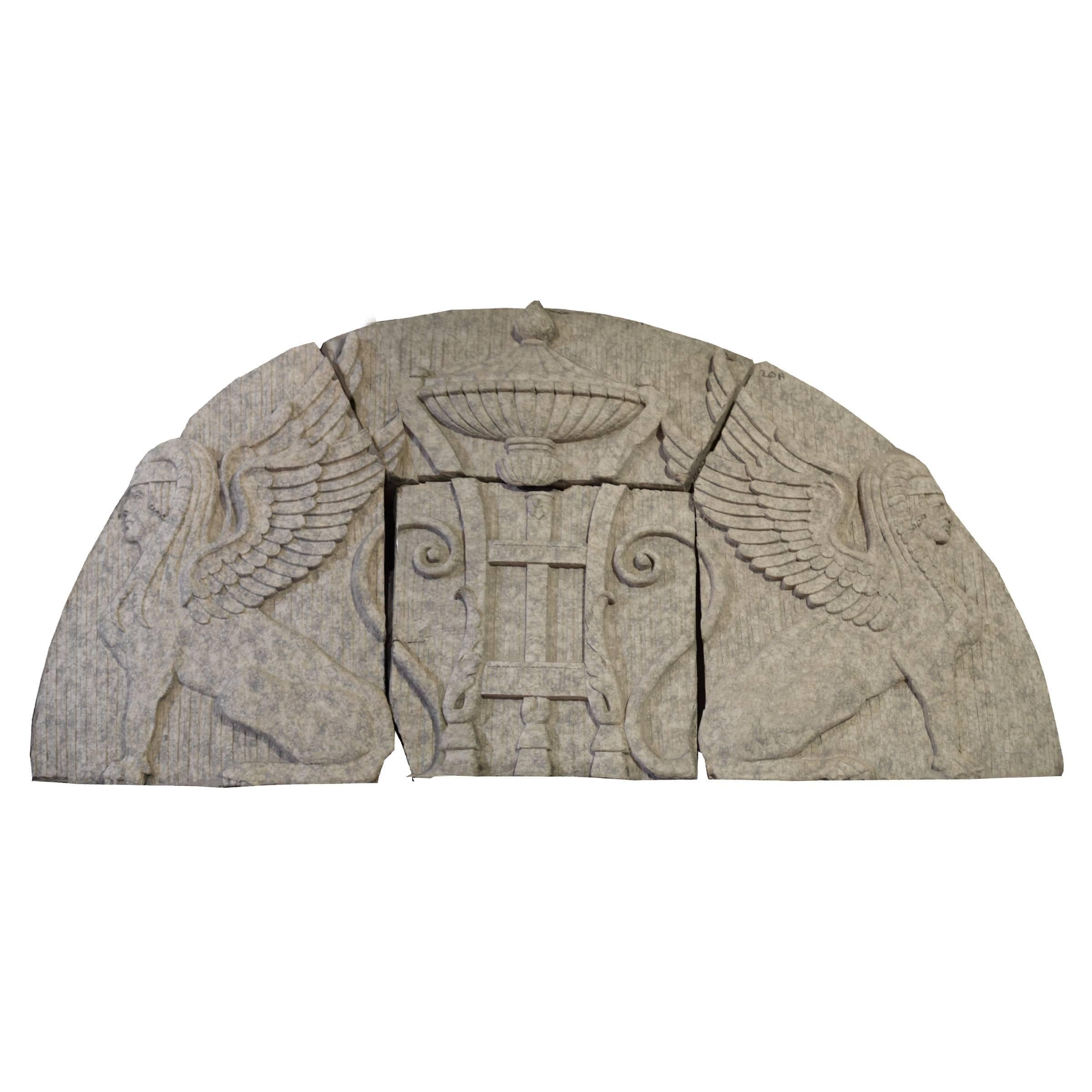 American Terra Cotta Arched Panel with Griffins