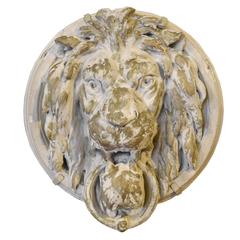 Antique Composition Lion Head from a Theater