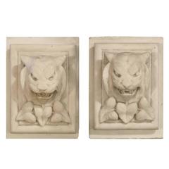 Pair of Carved Marble Plinths