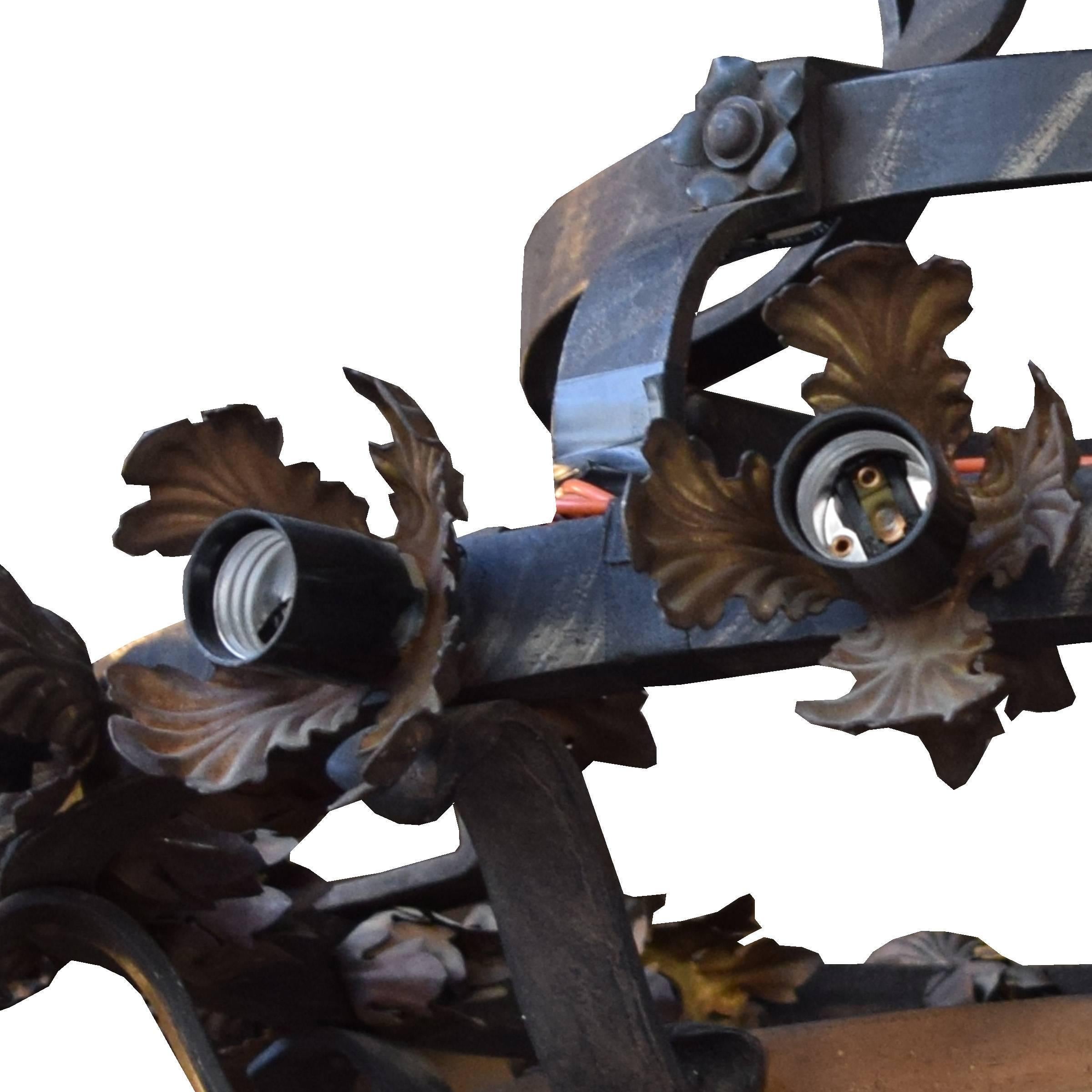 20th Century Wrought Iron Chandelier