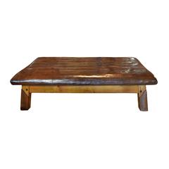 Wood and Leather Vaulting Bench