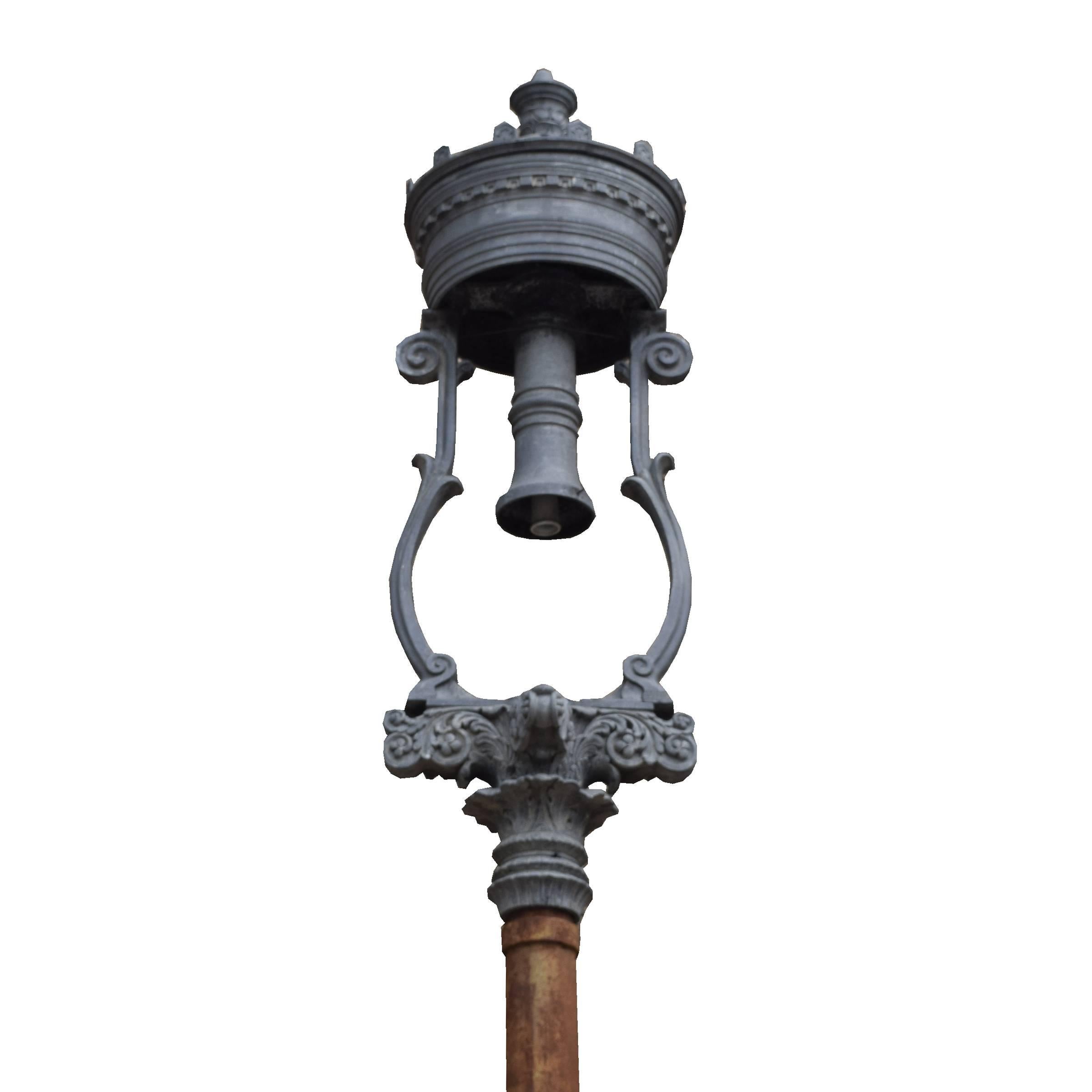 An original lamp post from the Chicago World's Columbian Exposition, 1893. This electric lamp post helped give the fair the nickname 