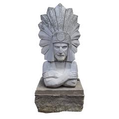 Monumental Terra Cotta Native American Bust from the Chicago Merchandise Mart