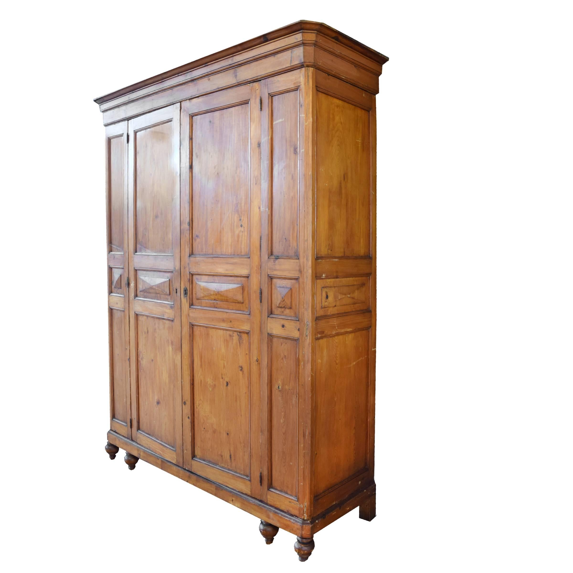 Northern European Pine Armoire In Good Condition In Chicago, IL