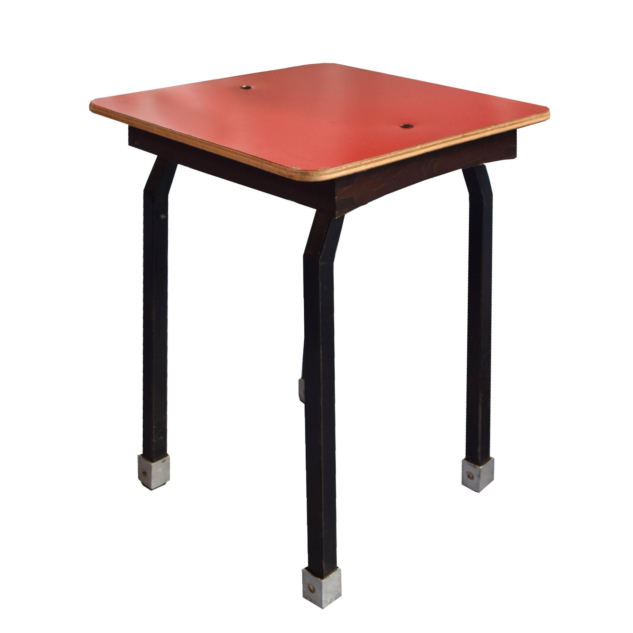 Wood German Cafe Table and Stools For Sale