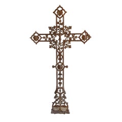 Antique French Cast Iron Crucifix