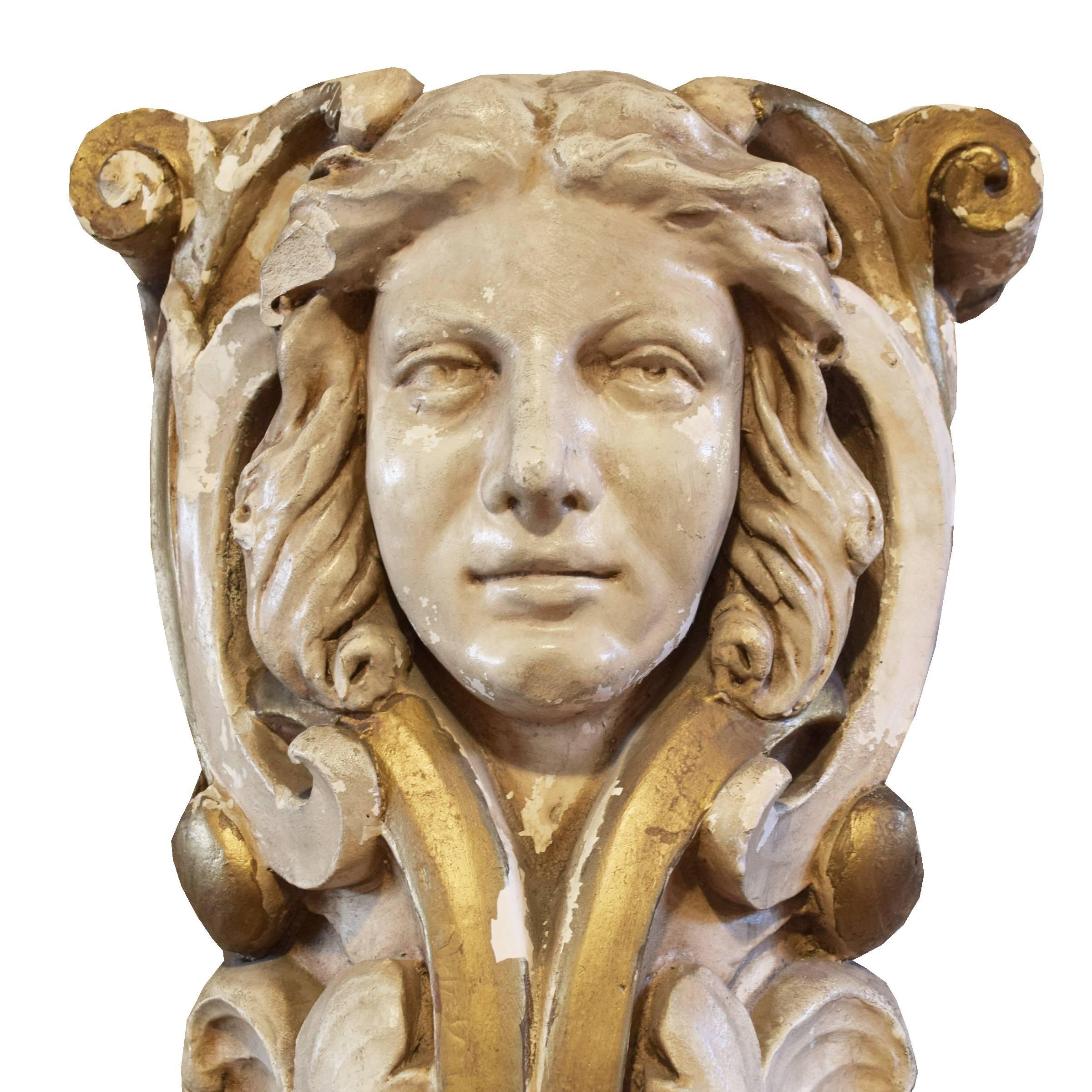 American Composition Pilaster from the Marbro Theater In Good Condition In Chicago, IL