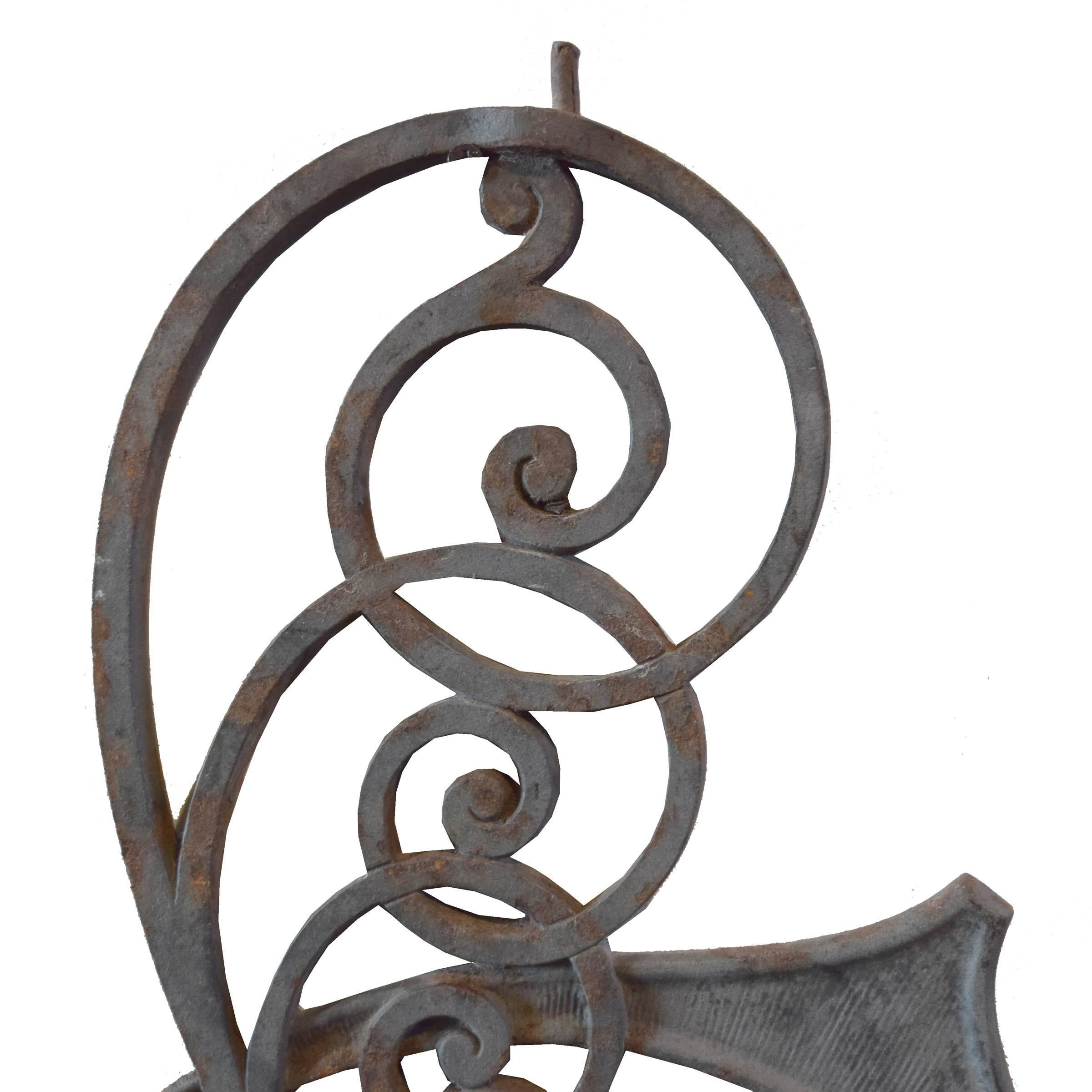 A wonderful cast iron stair balustrade from the Kansas City Board of Trade building, 1888-1968, by the firm of Burnham and Root. In 1886 the Board of Trade sponsored a design contest for a new building. 55 firms submitted designs and the nod
