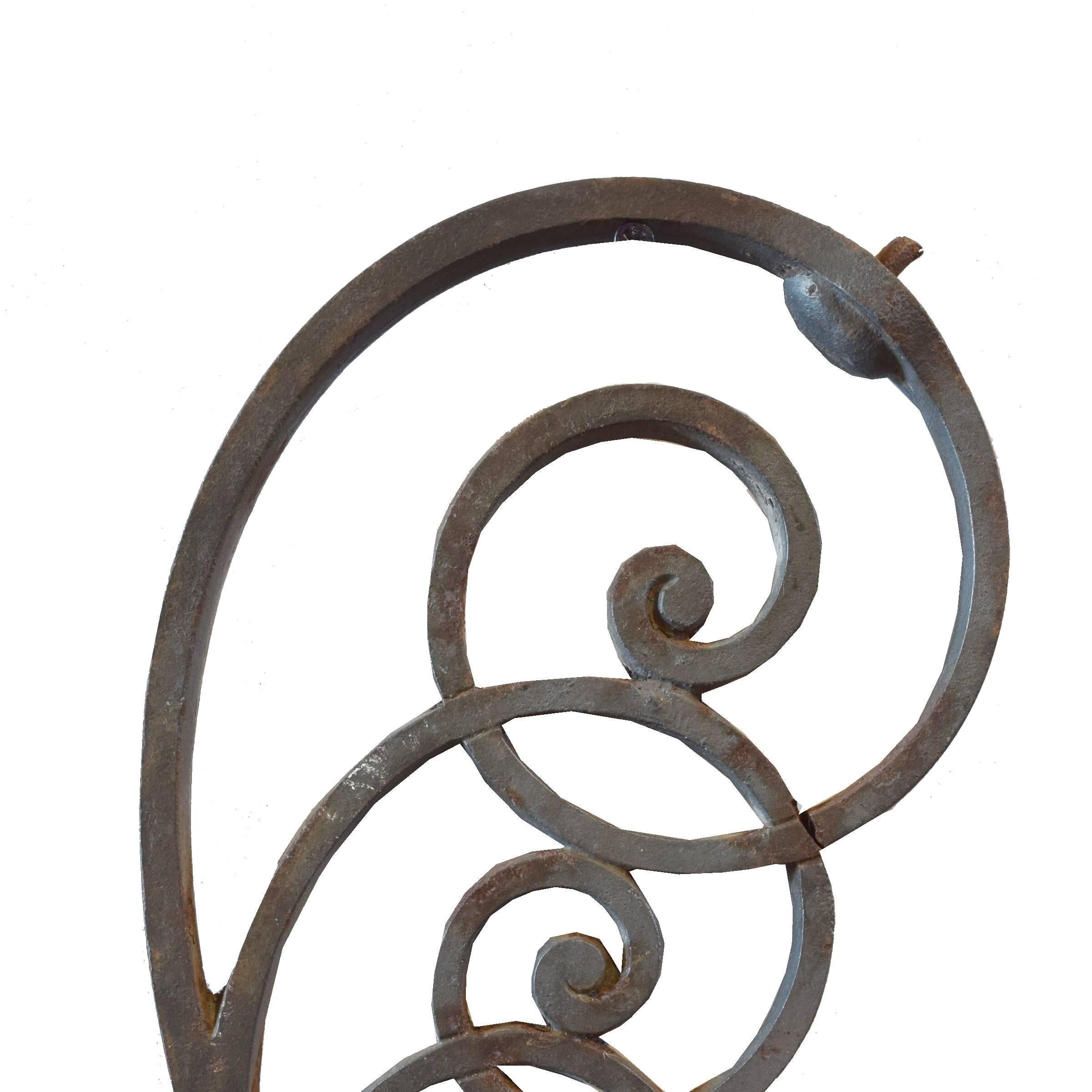 A wonderful cast iron stair balustrade from the Kansas City Board of Trade building, 1888-1968, by the firm of Burnham and Root. In 1886 the Board of Trade sponsored a design contest for a new building. Fifty five firms submitted designs and the nod