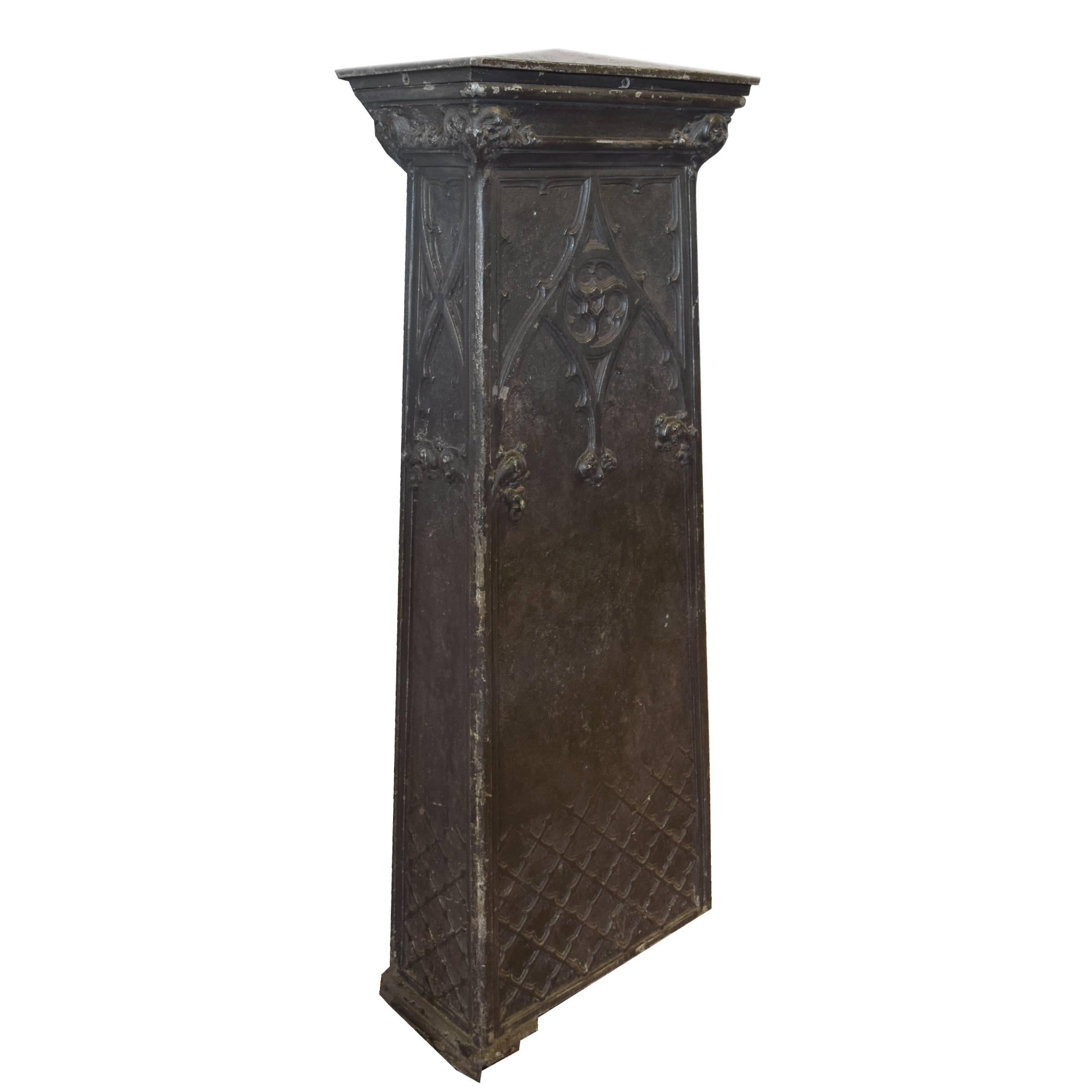 An American cast iron newel post manufactured by the Winslow Brother's Foundry from the Isabella Building, Chicago, IL. The Isabella Building, by architect William LeBaron Jenney, was completed in 1893 and still stands today at 21 E Van Buren St.