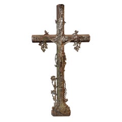 Antique French Cast Iron Crucifix