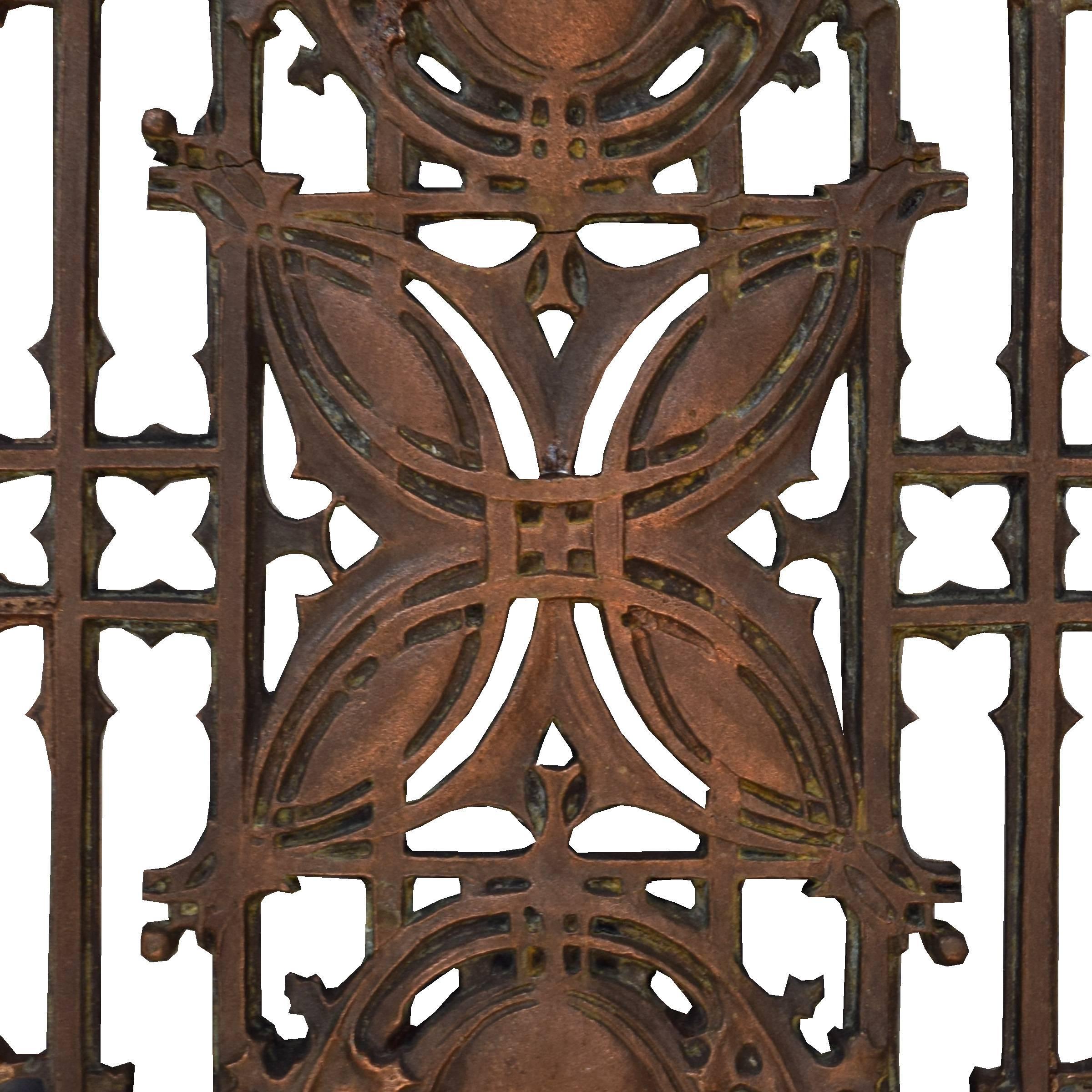A Louis Sullivan designed copper over iron stair baluster from the Schlesinger and Mayer building, 1899, later known as the Carson Pirie Scott department store.