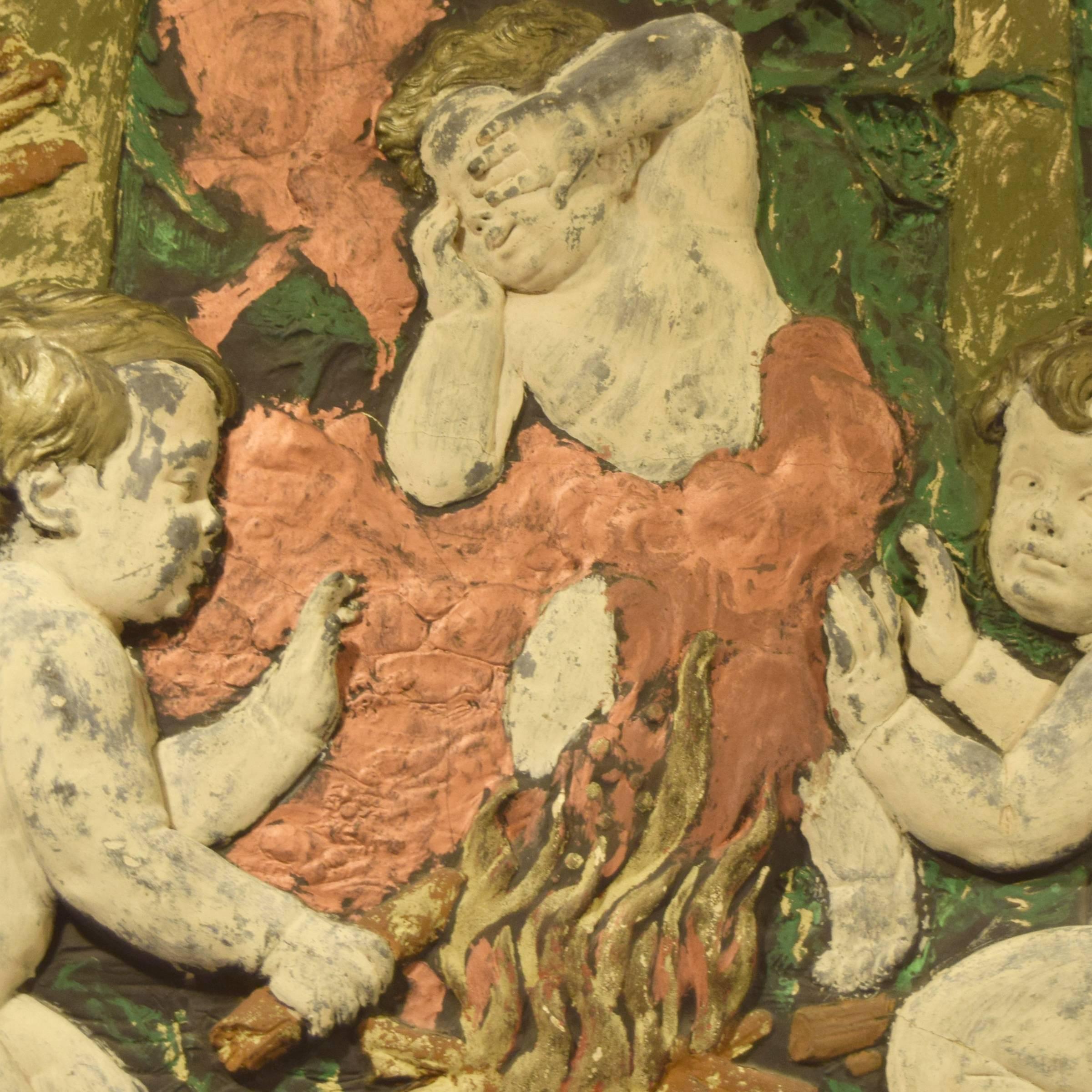 Composition Argentine Relief Panel with Cherubs