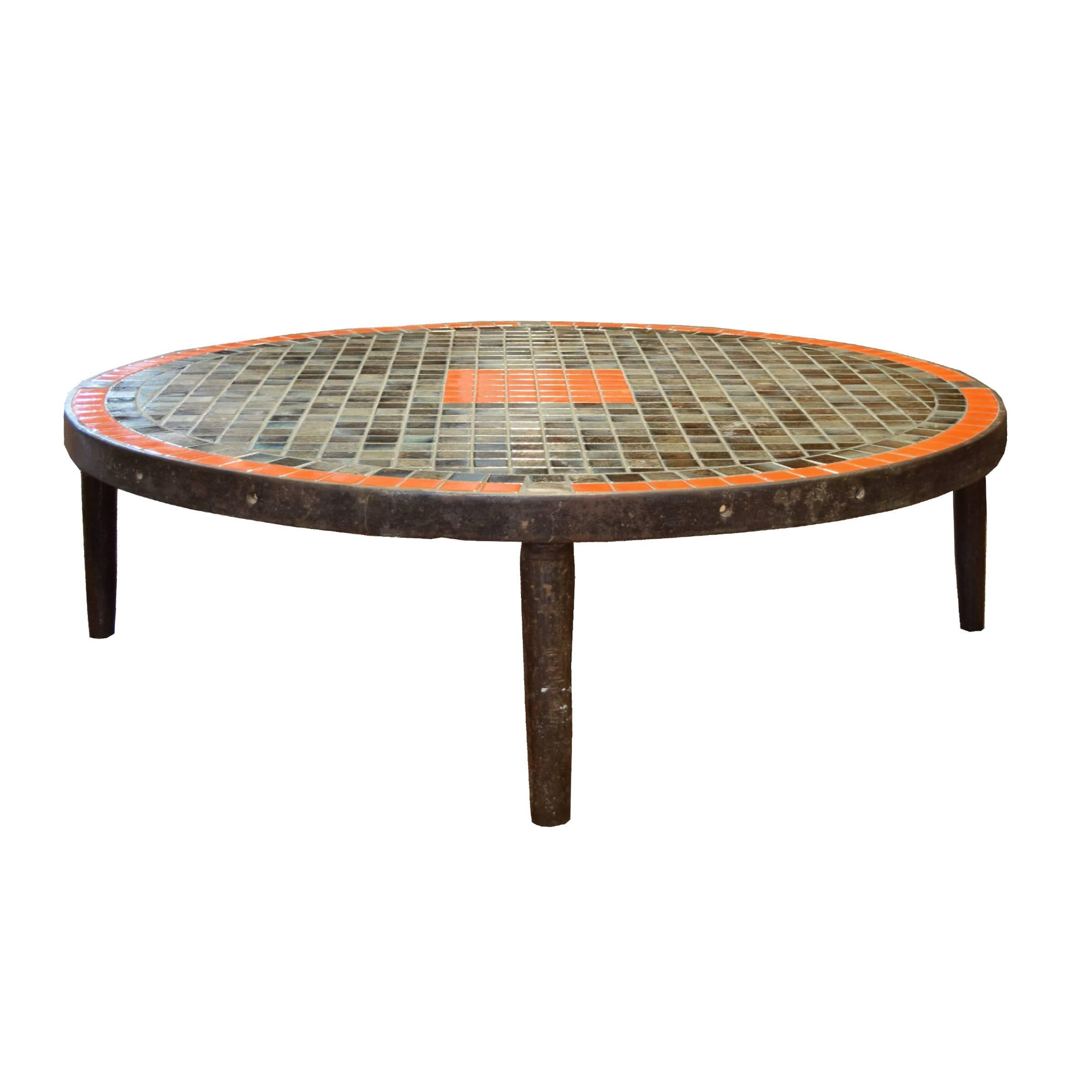 French Midcentury Tile Coffee Table
