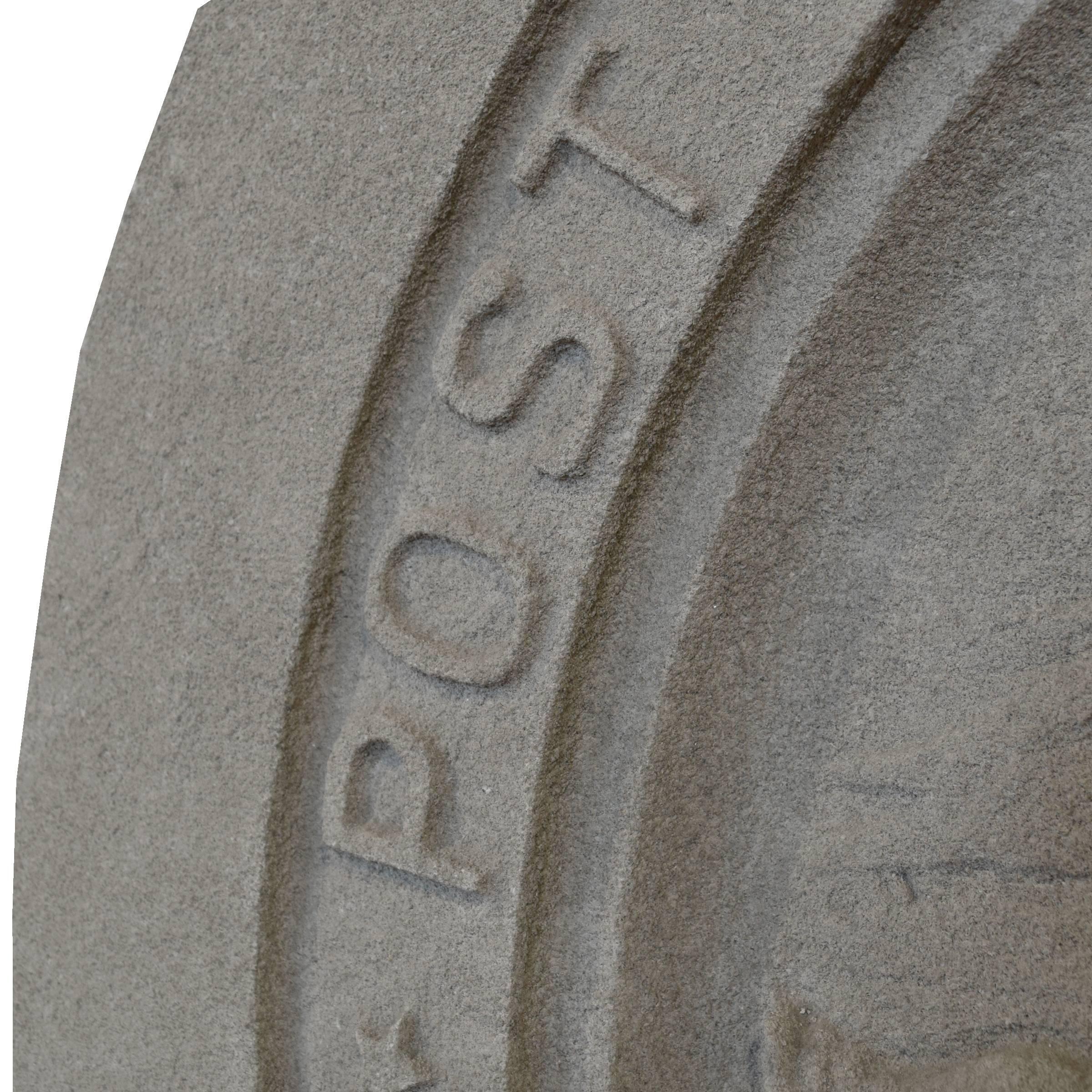 American Carved Limestone Roundel from a Chicago Post Office