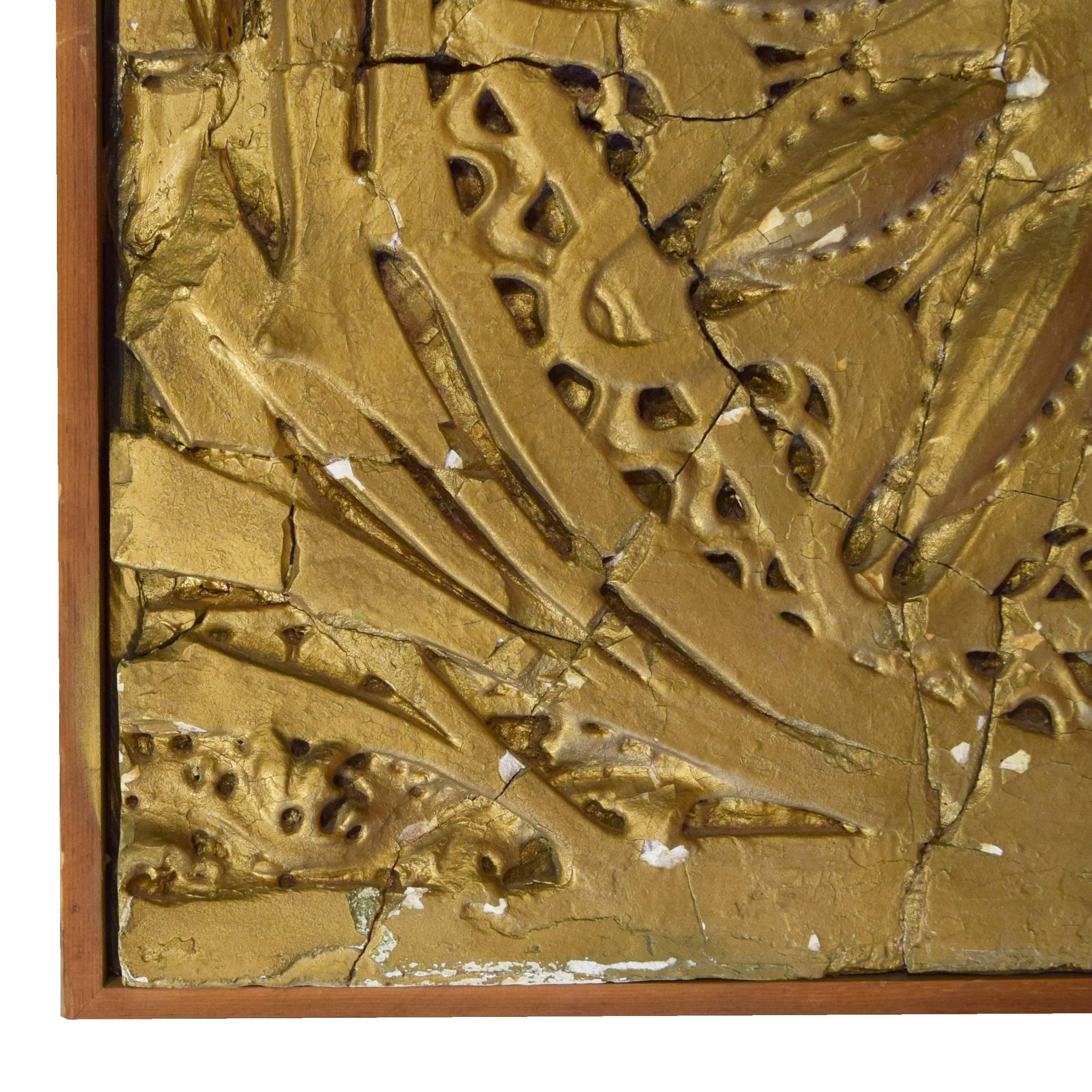 Very rare Louis Sullivan designed plaster frieze fragment from the proscenium arch of the Garrick Theater, Chicago, Illinois, 1891. The Garrick Theater, originally named the Schiller Theater, was designed by famed architects Adler and Sullivan. When