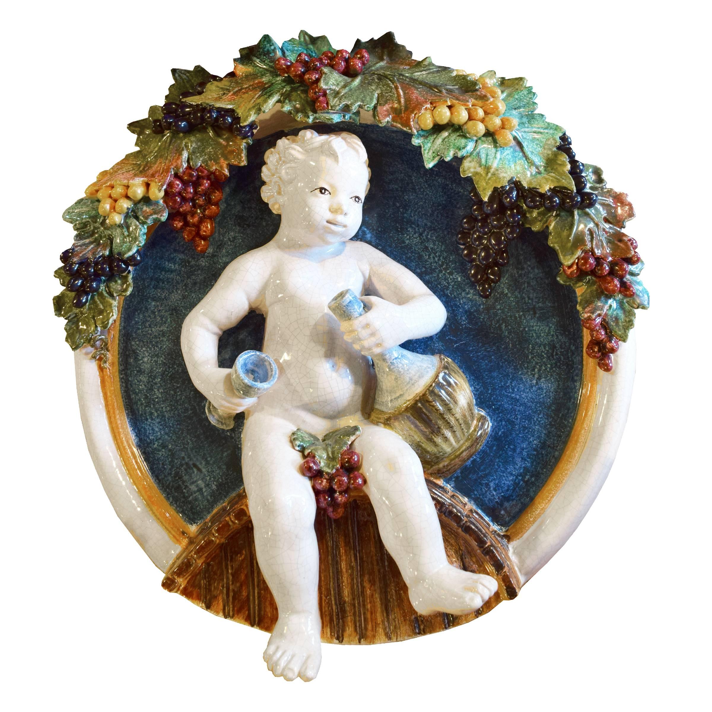 Italian Della Robbia Ceramic Panel