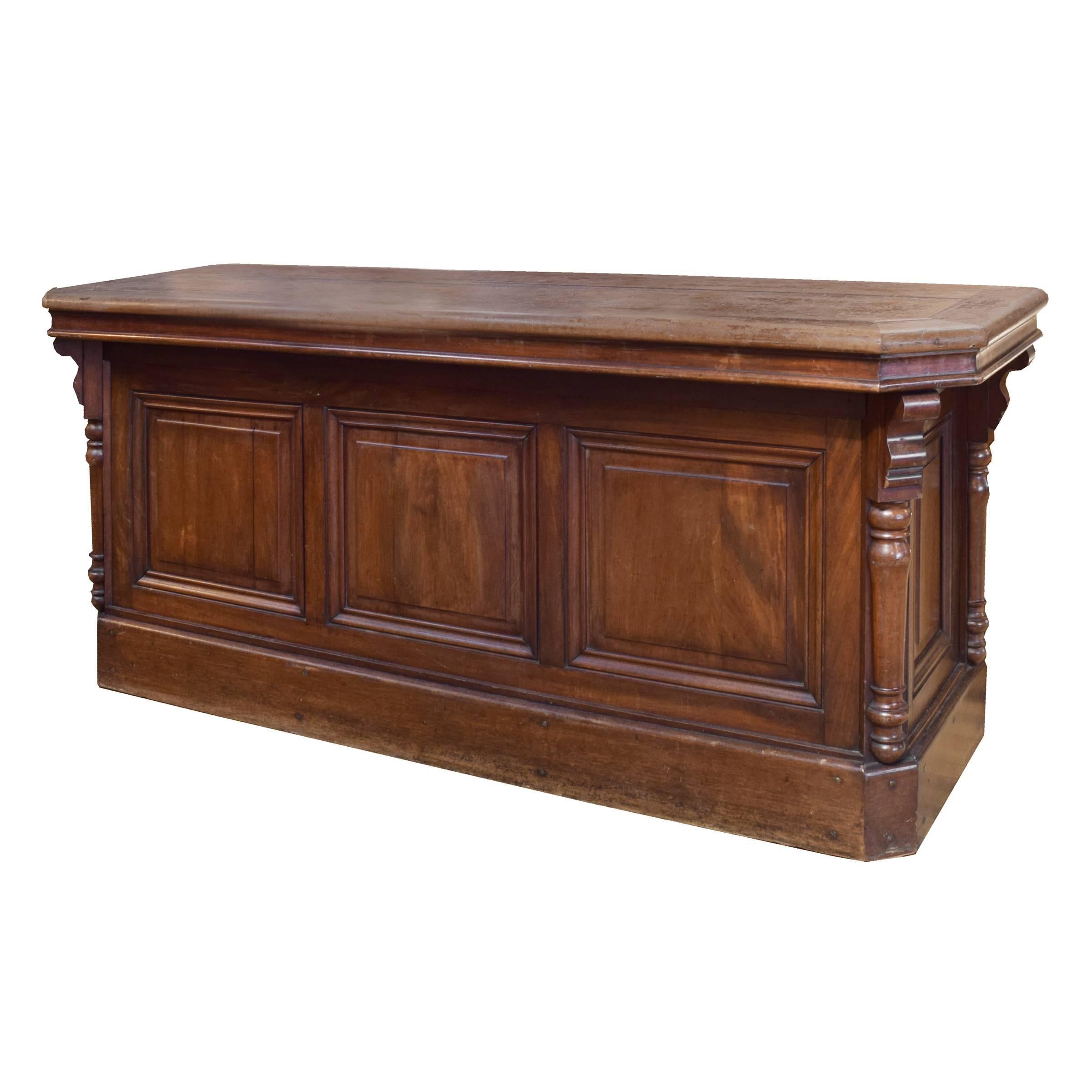 French Walnut Store Counter In Good Condition In Chicago, IL