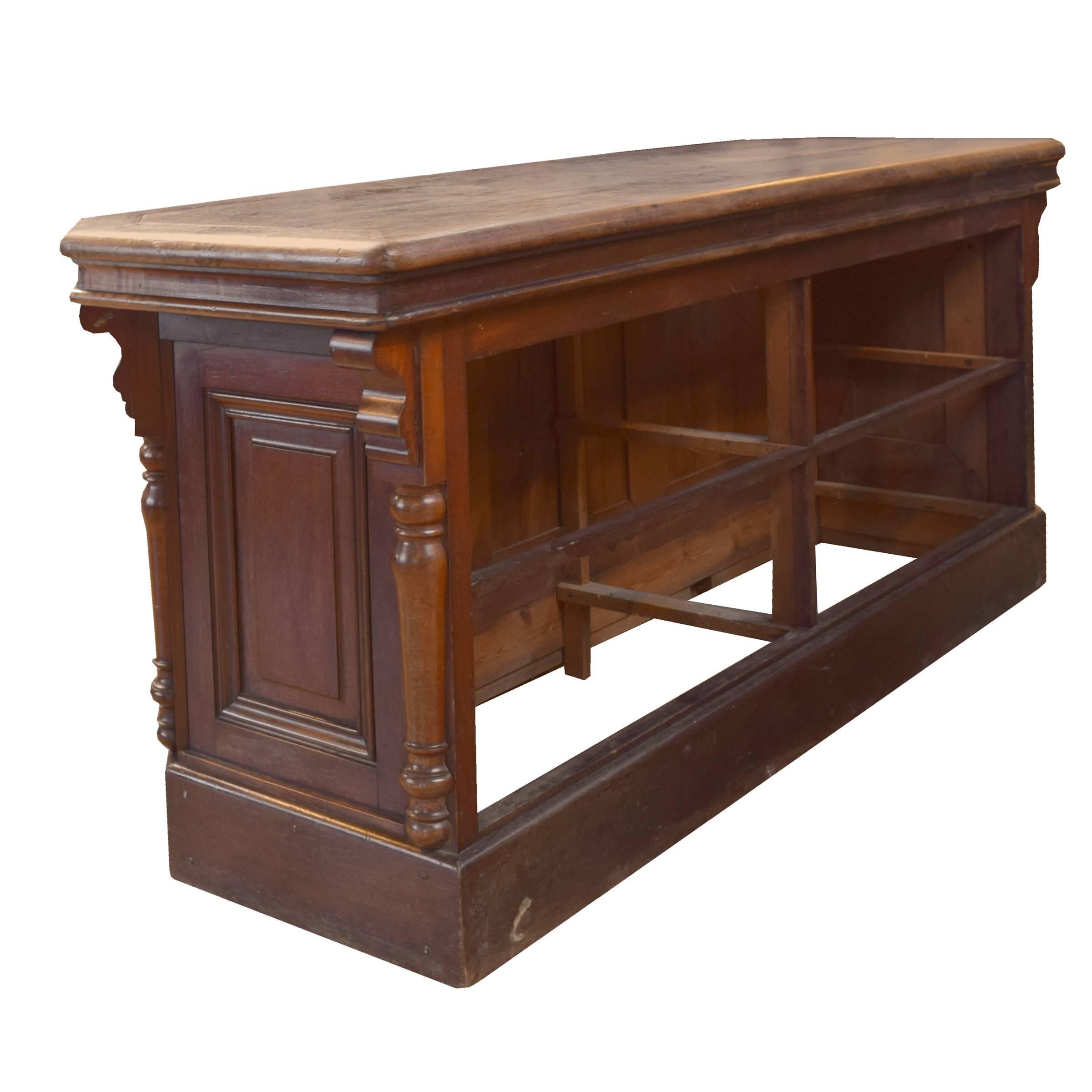 20th Century French Walnut Store Counter