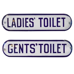 Pair of Ladies' and Gents' Bathroom Signs