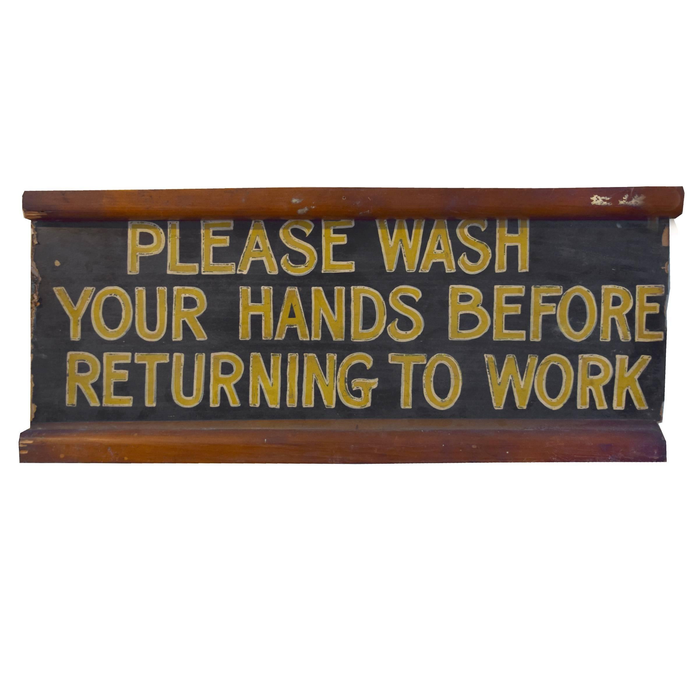 Wooden Bathroom Sign