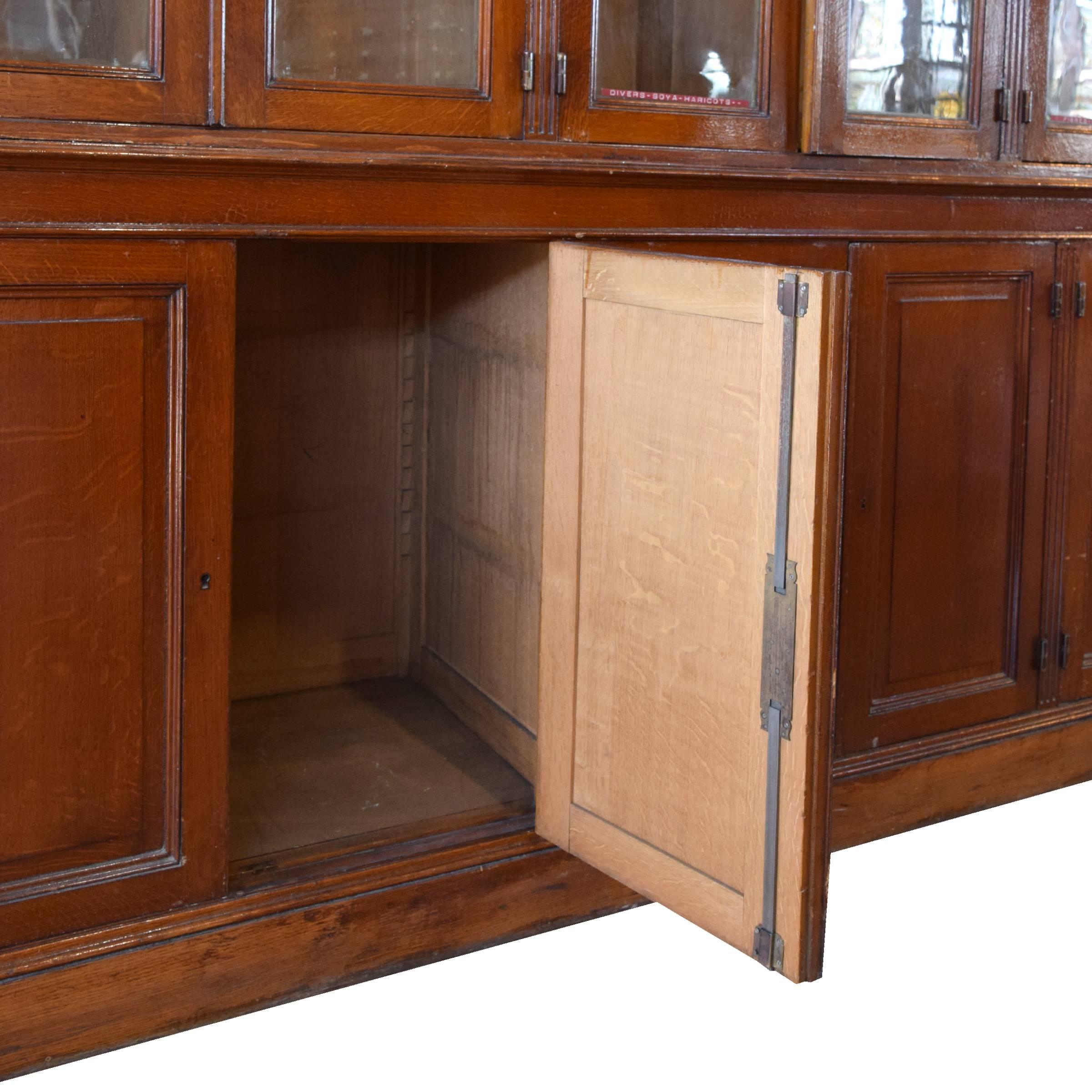 20th Century French Oak 12 Display Cabinet
