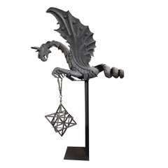 19th Century Italian Wrought Iron Griffin Sconce