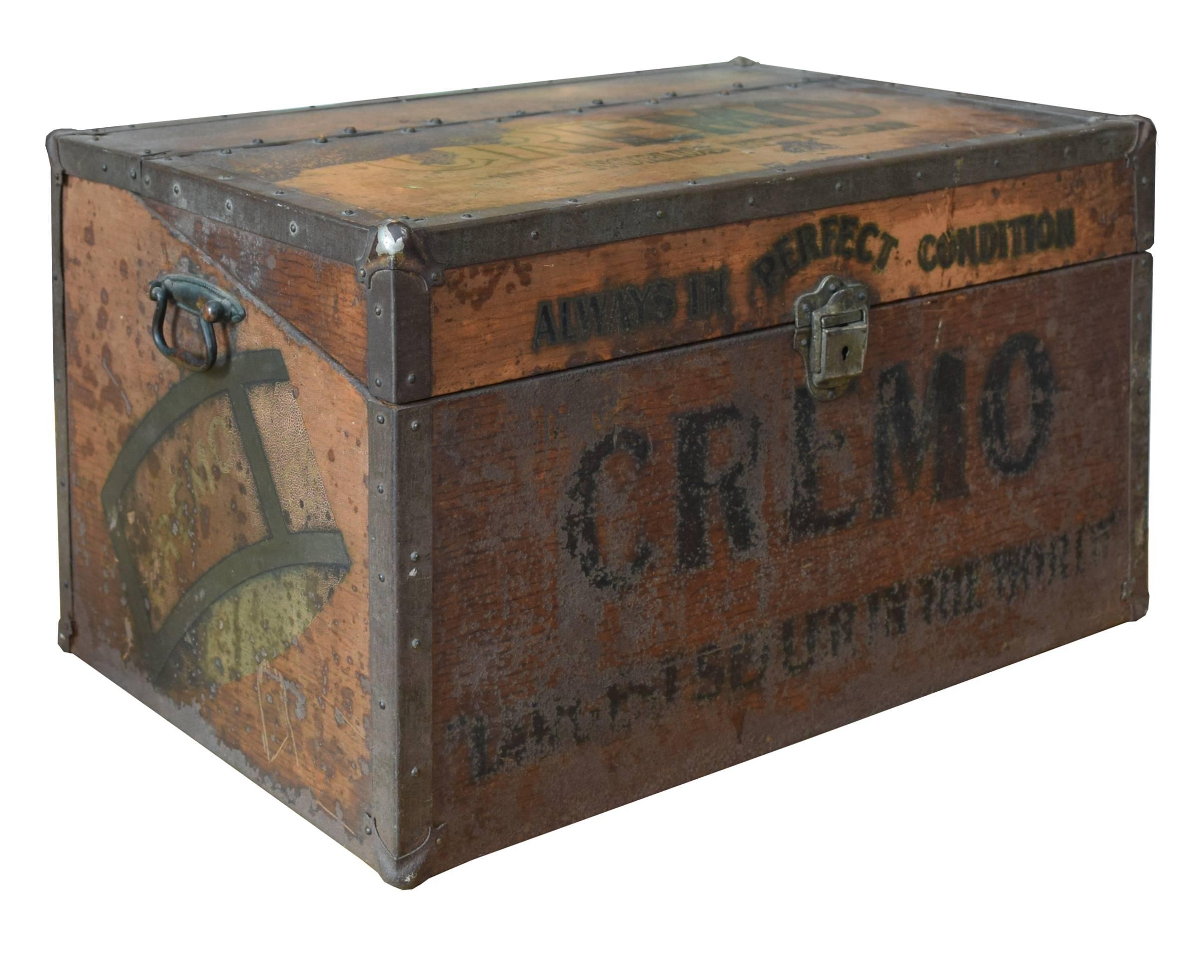 Early 20th century cigar humidor. The top reads 