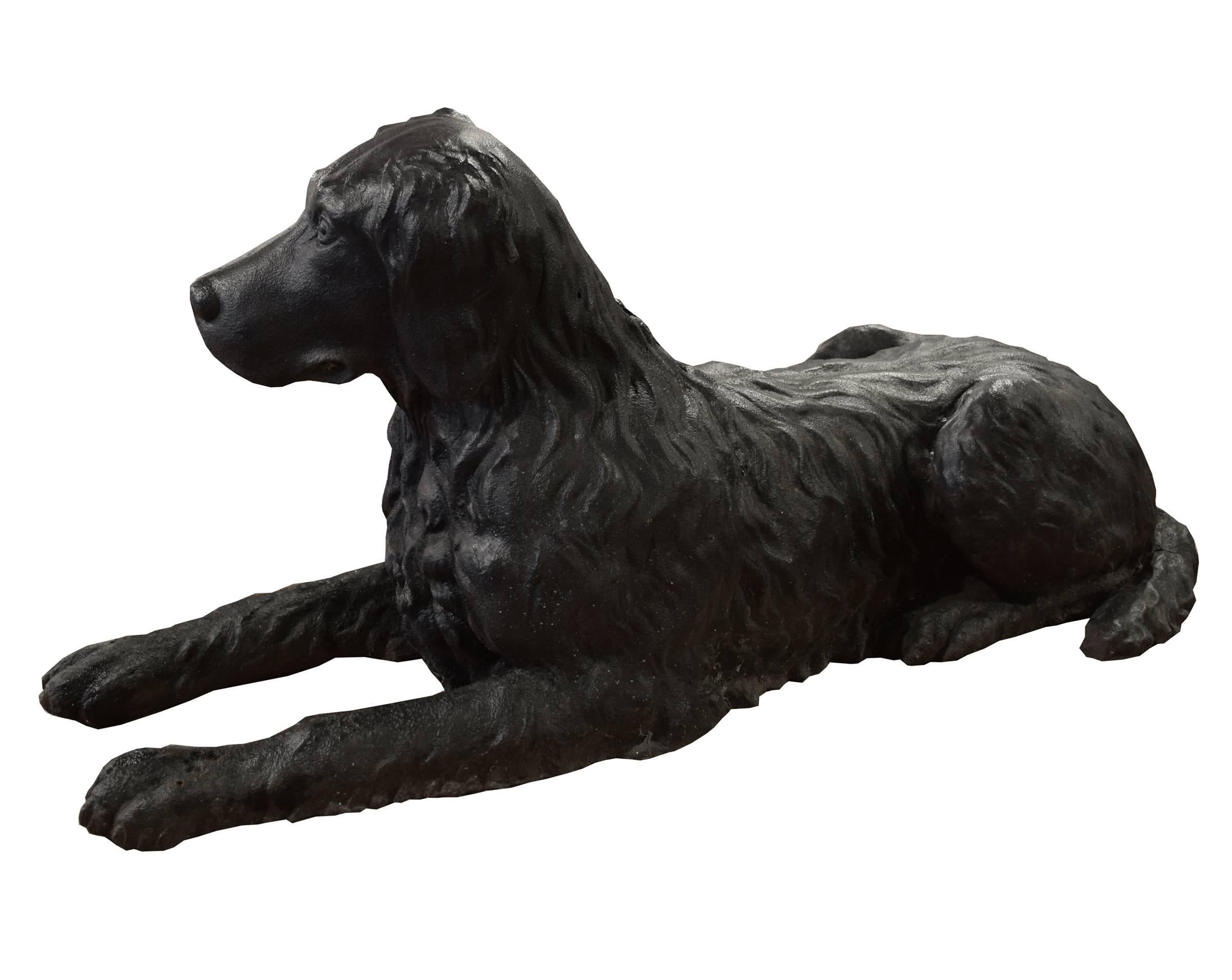 American Pair of J. W. Fiske & Co. Newfoundland Statues