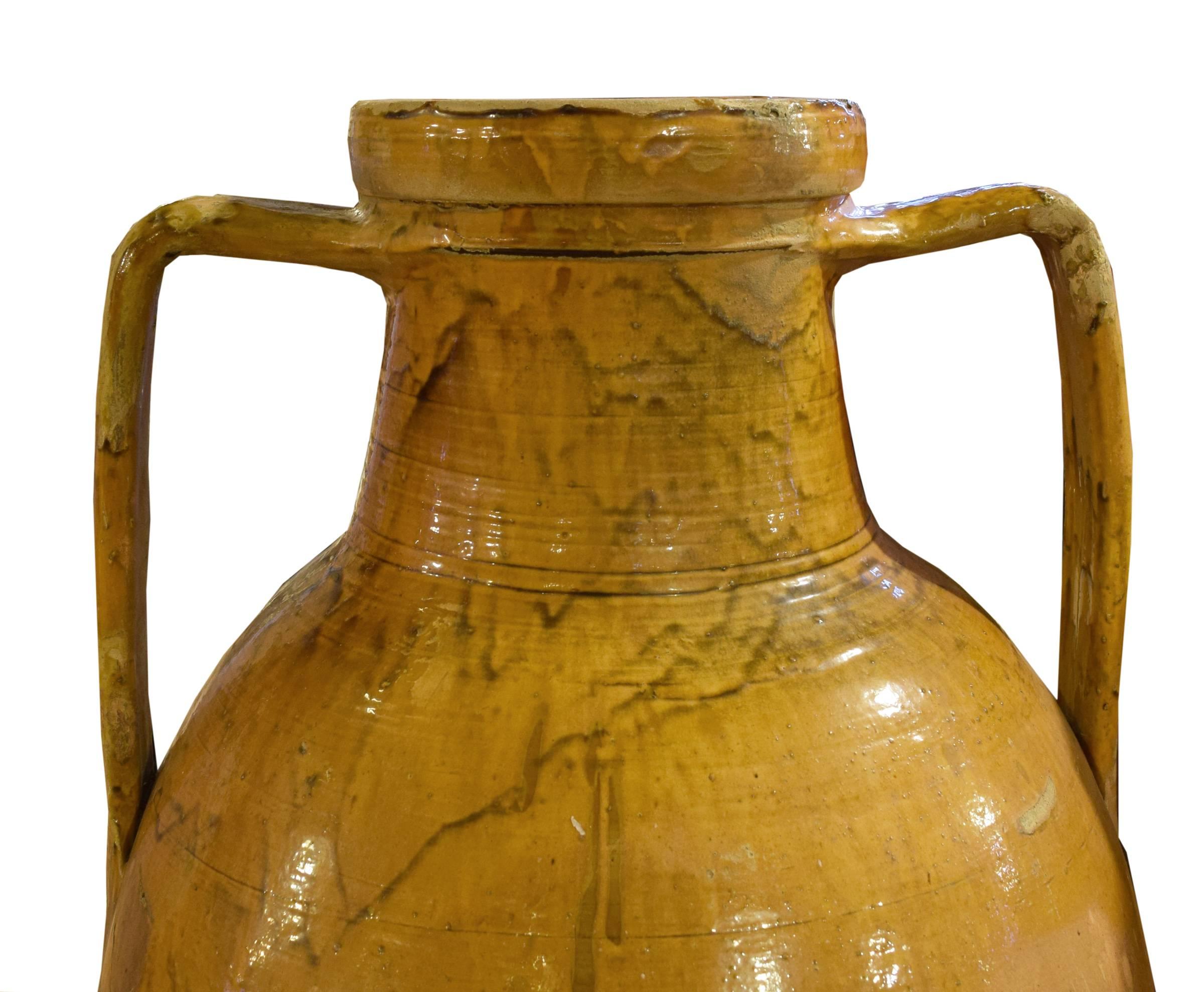 Glazed 19th Century Italian Olive Oil Jug