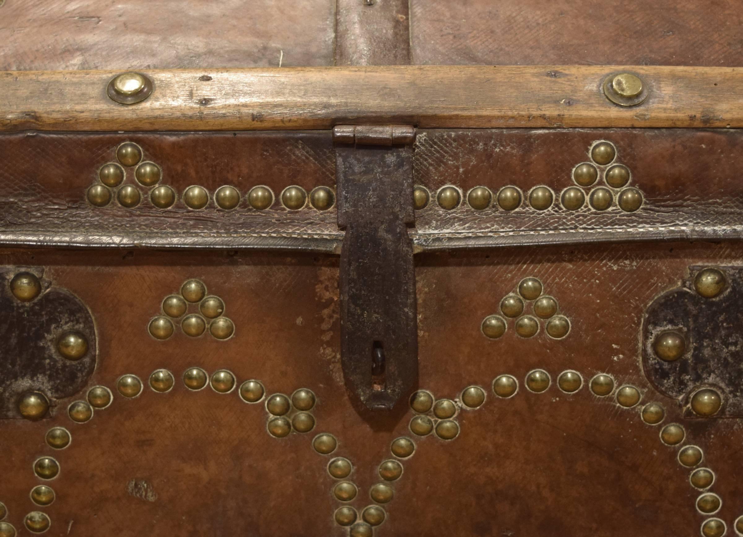Italian Leather and Wood Trunk 1