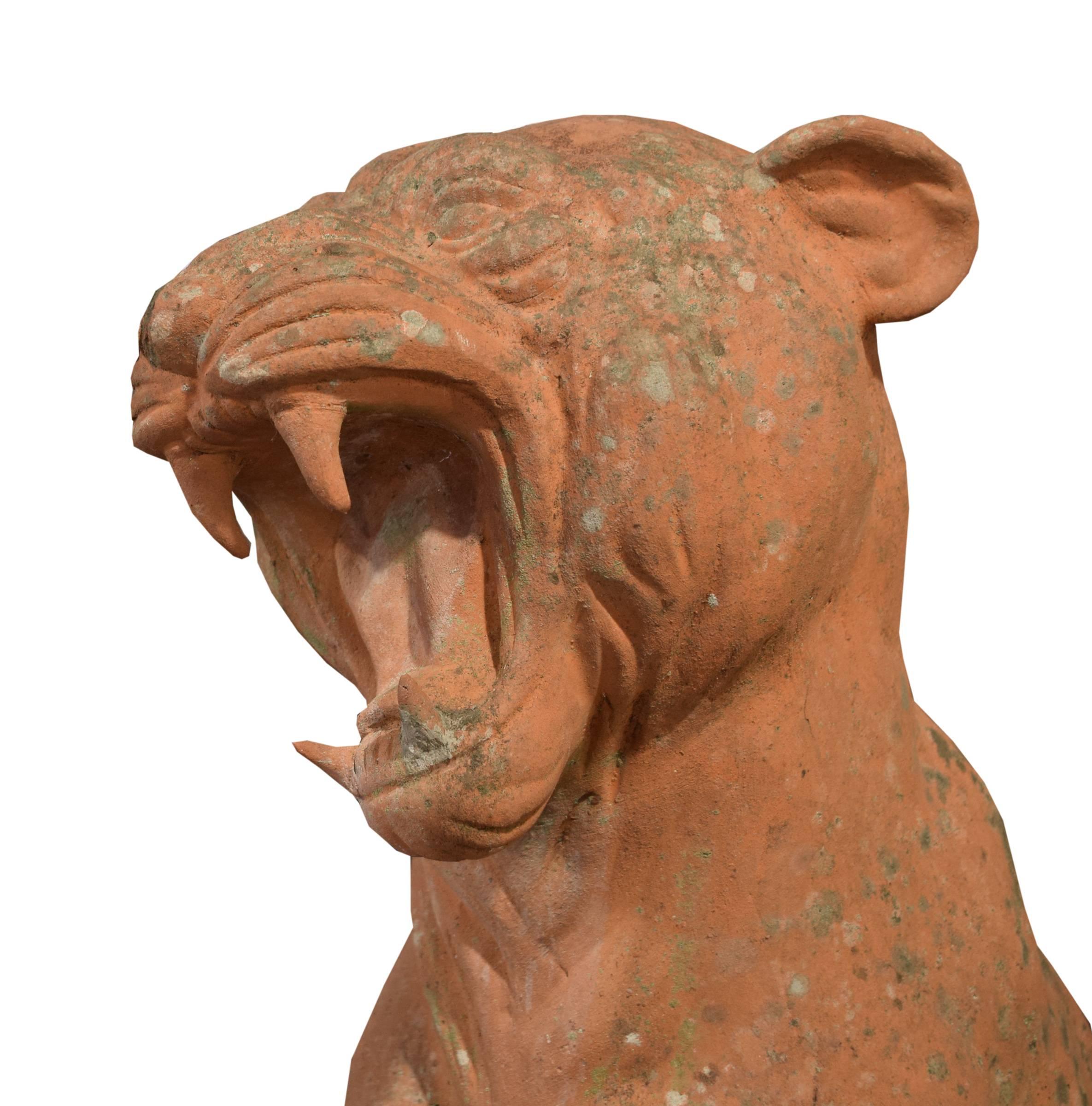20th Century Italian Terracotta Panther