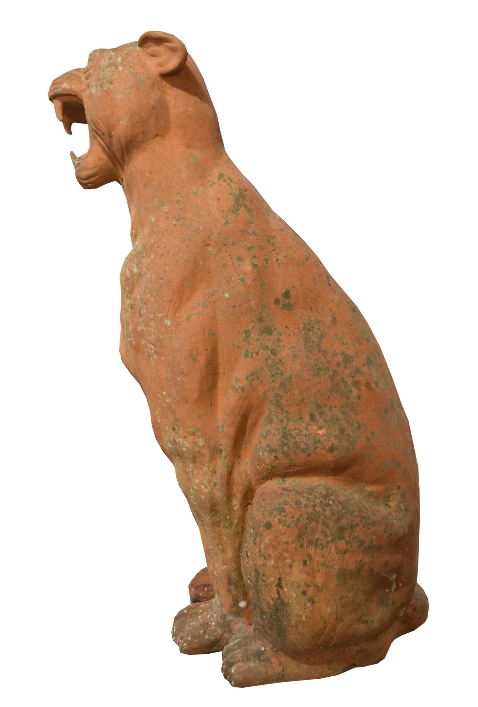 Italian Terracotta Panther In Excellent Condition In Chicago, IL