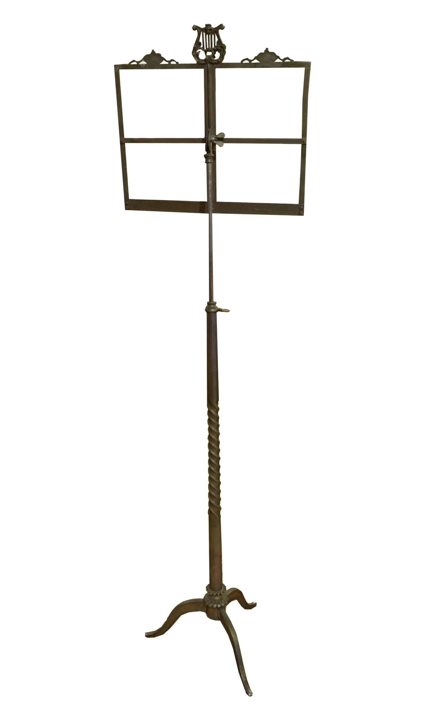 American Early 20th Century Bronze Music Stand