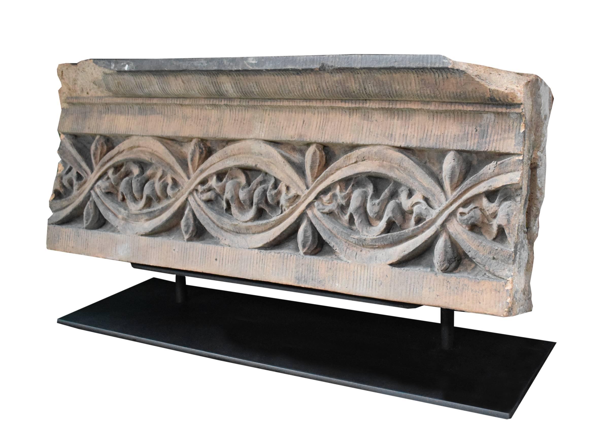 Fragment from the iconic 1893 Chicago Stock Exchange building designed by the legendary firm of Sullivan and Adler, with custom mount.