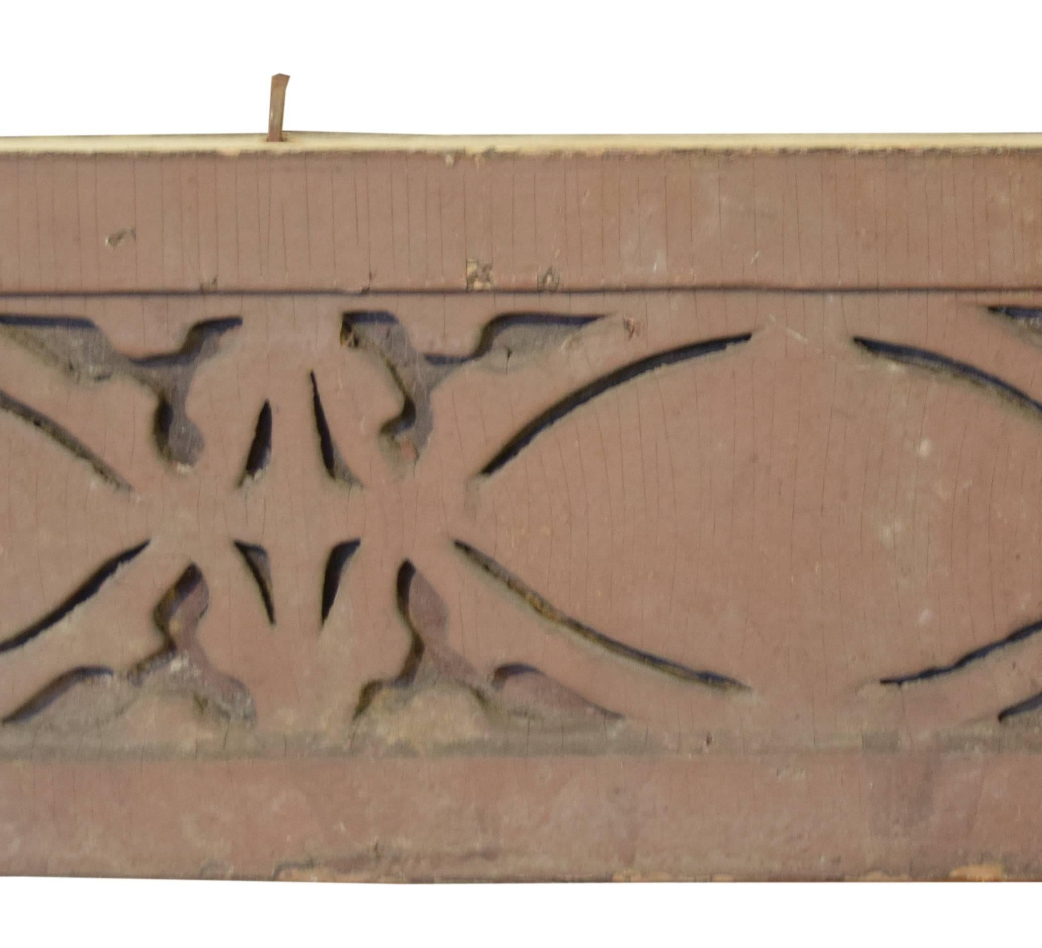 Rare Louis Sullivan designed painted pine panel from the James Charnley House, 1892, Chicago, Illinois, by Adler and Sullivan with Frank Lloyd Wright. The home, in Chicago's Gold Coast neighborhood, is now a museum and has been a registered historic