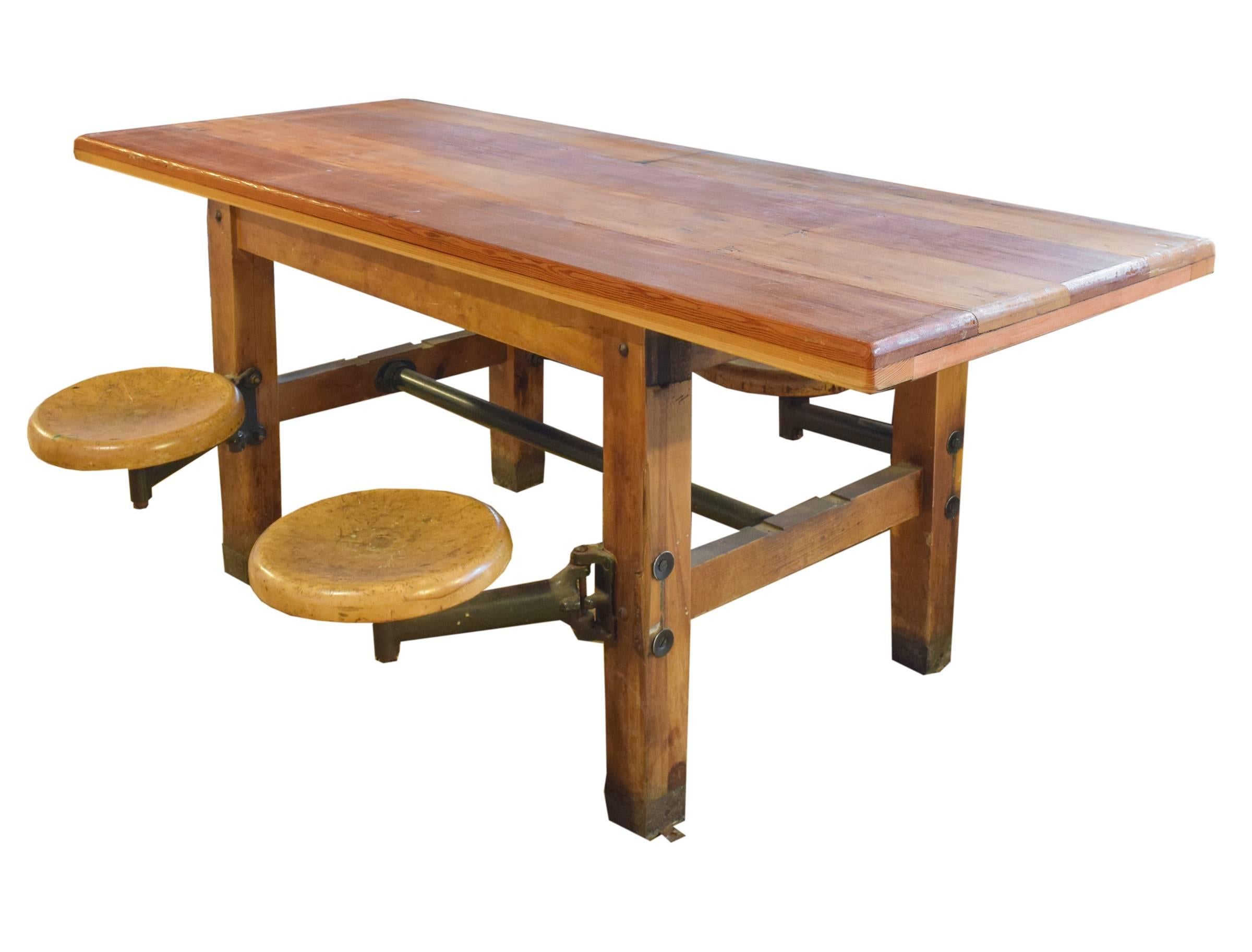 American Table with Swing Arm Seats