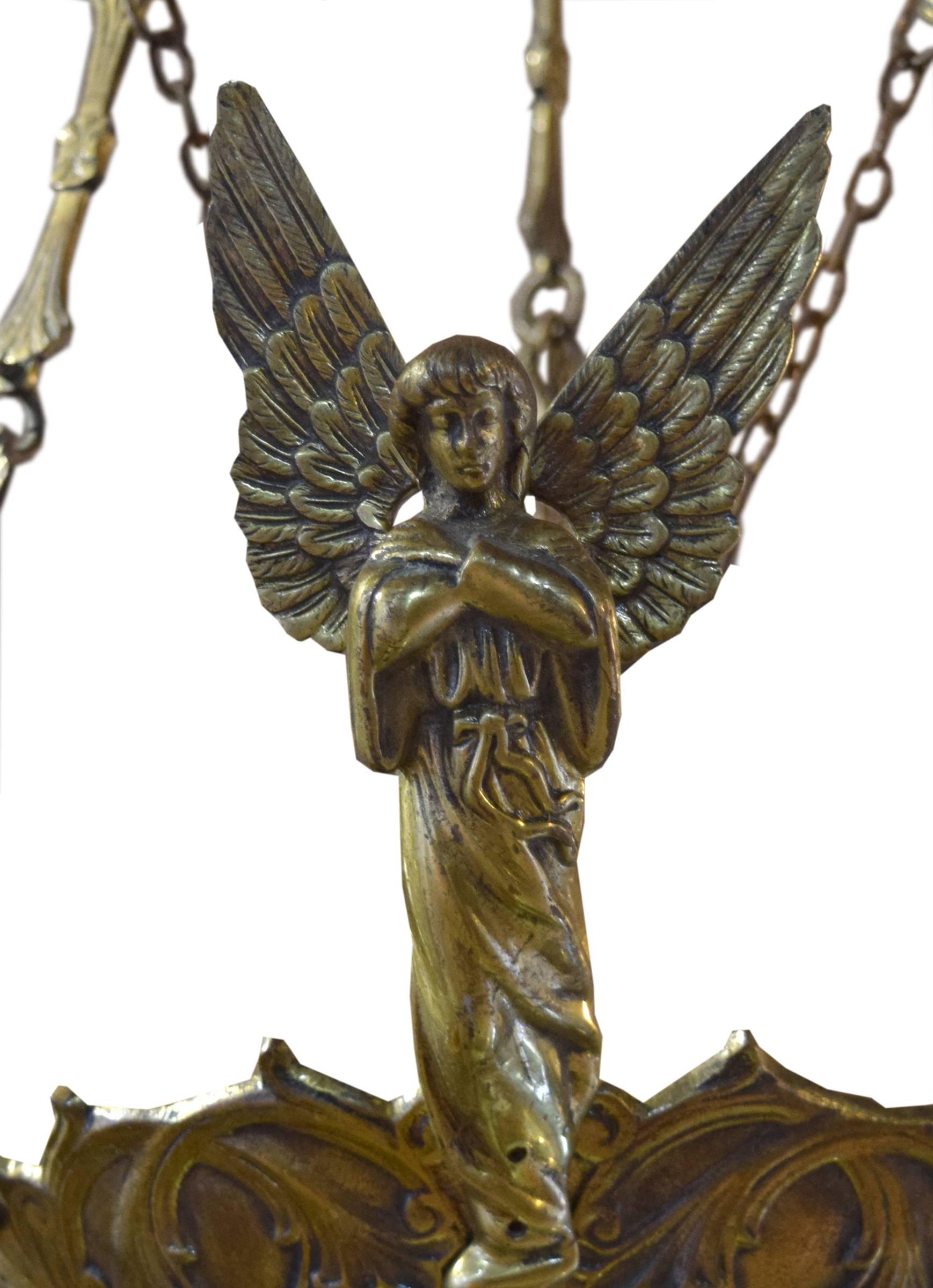 Argentine Bronze Sanctuary Lamp with Angels