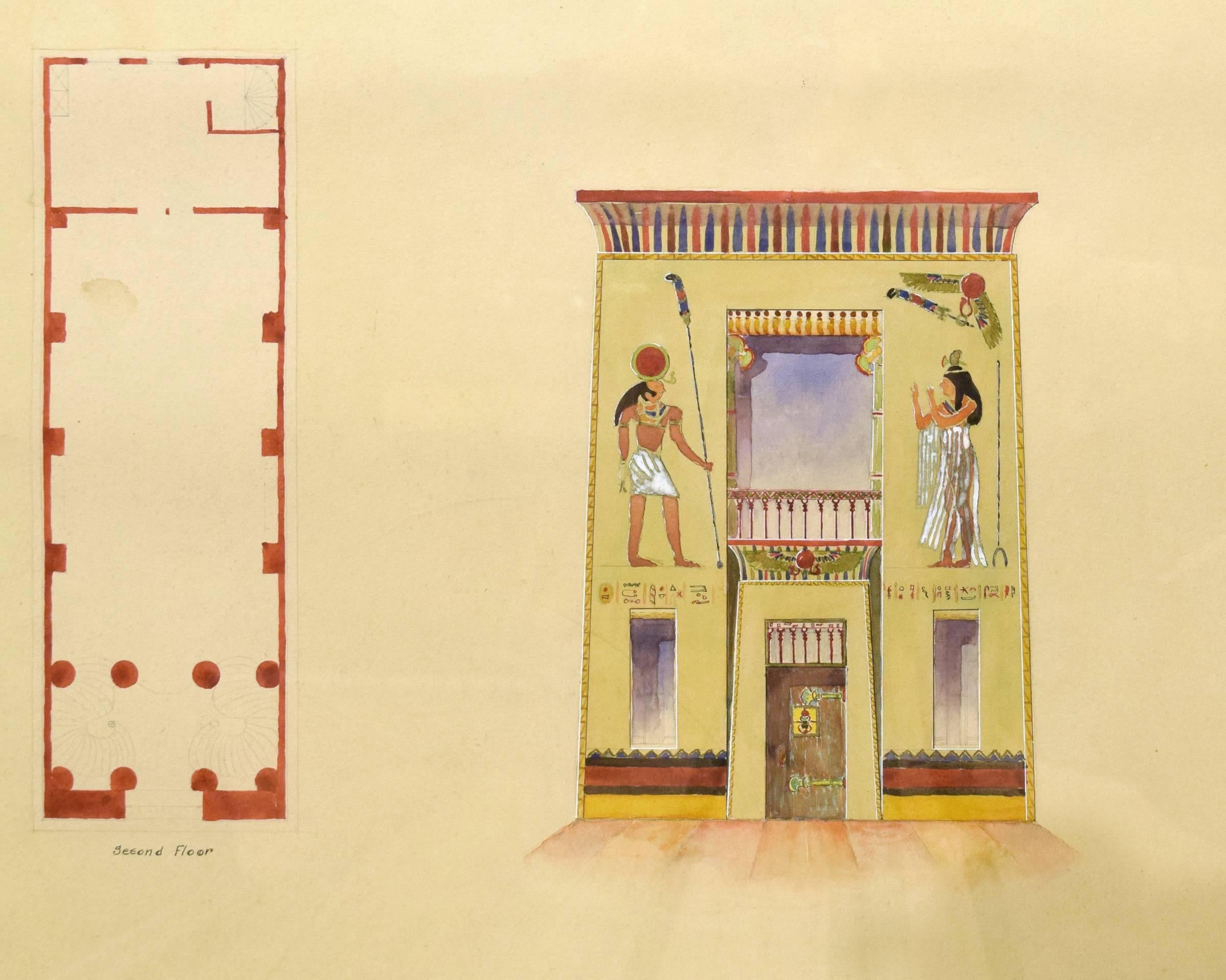 American Set of Four Architectural Presentation Renderings