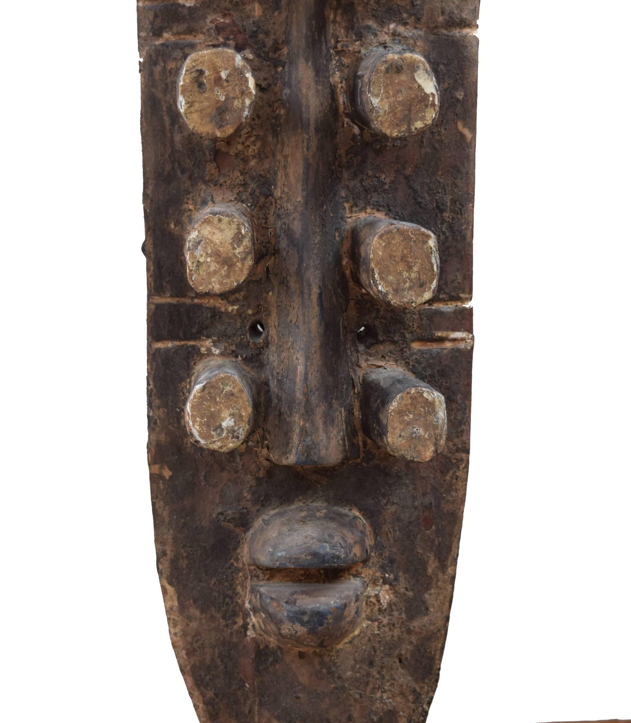 Liberian Carved Wood and Feather Grebo Mask 1