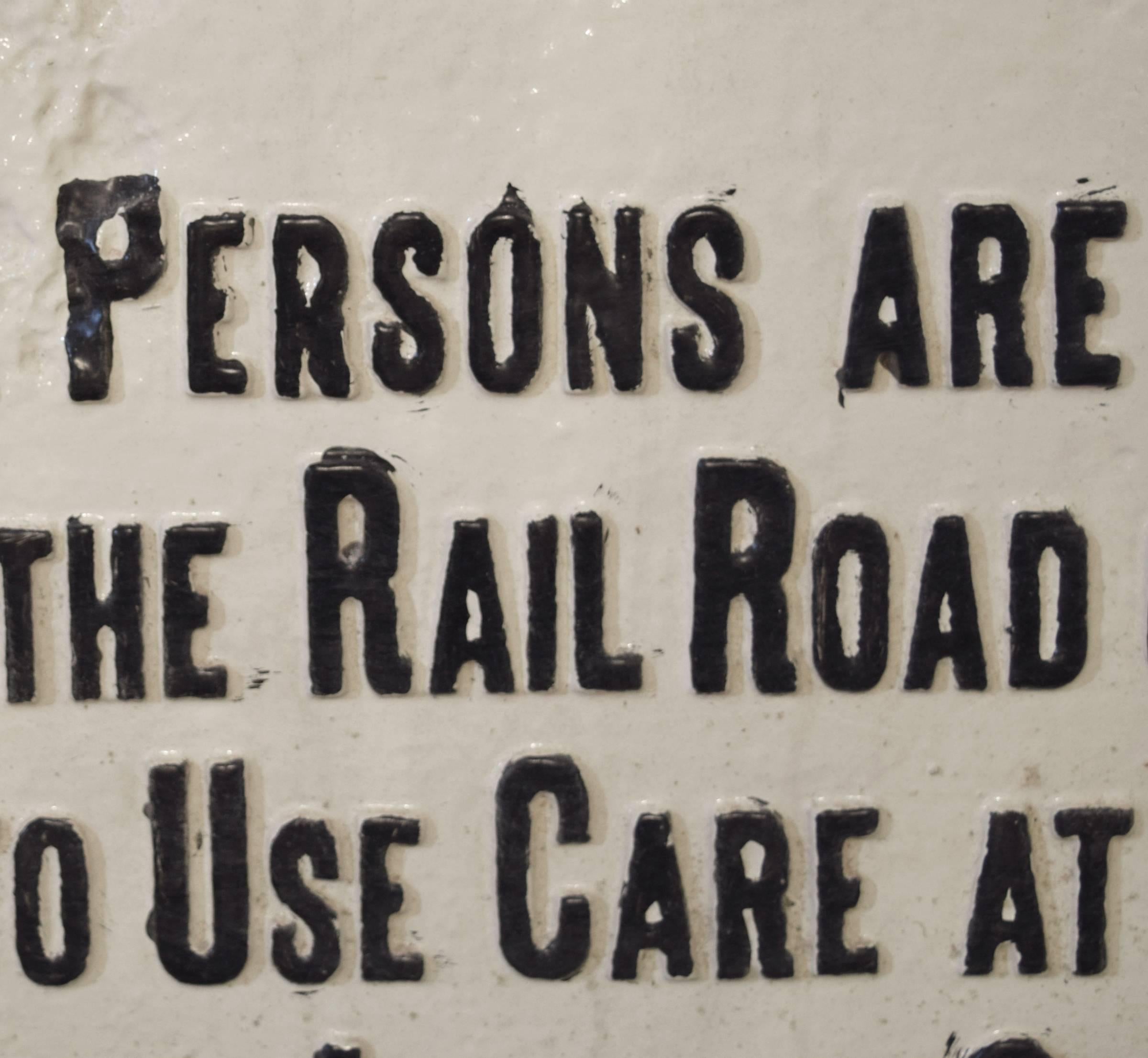 cast iron railroad crossing sign