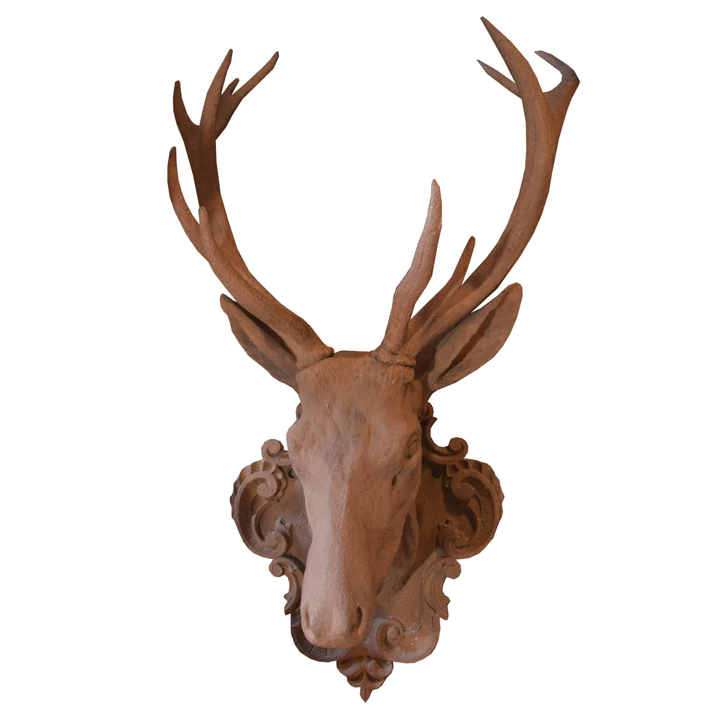 German Cast Iron Deer Mount from a Bavarian Royal Hunting Lodge