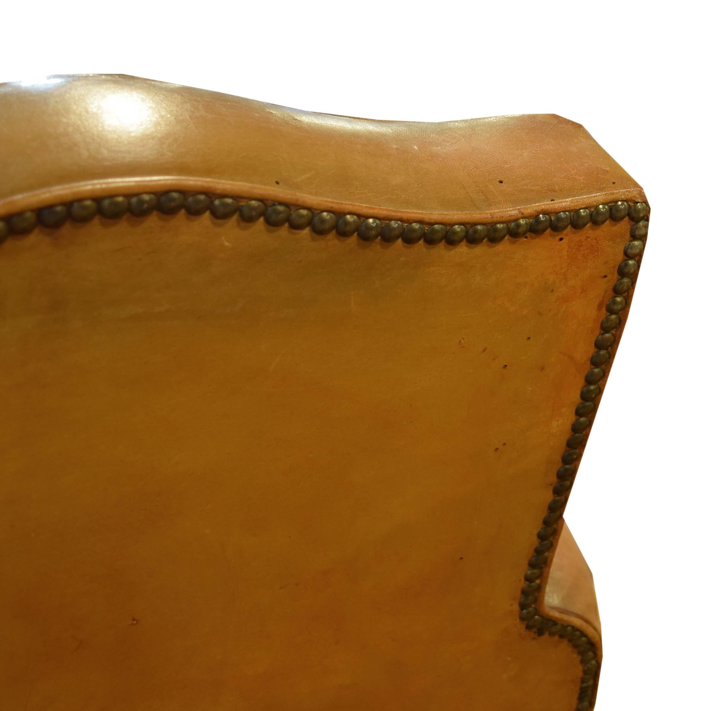 Pair of French Leather Club Chairs 1