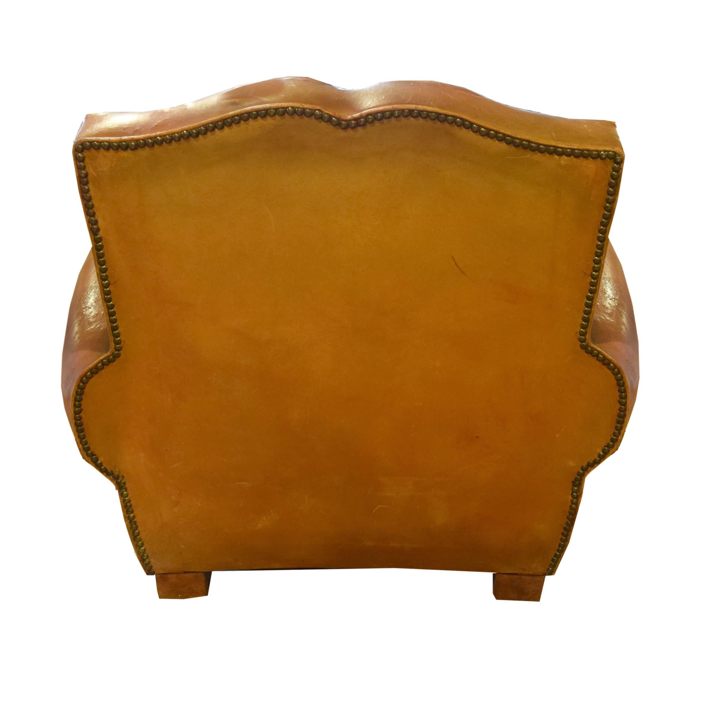 Pair of French Leather Club Chairs 2